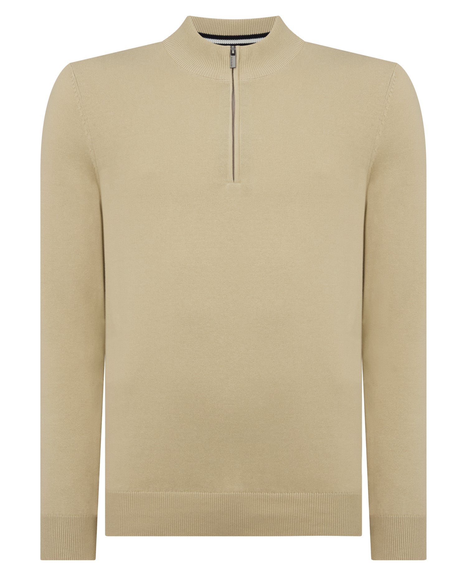 Tapered Fit Half Zip Cotton Sweater - Image 5