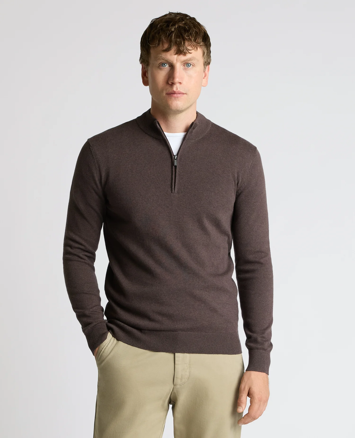 Half Zip Cotton Sweater