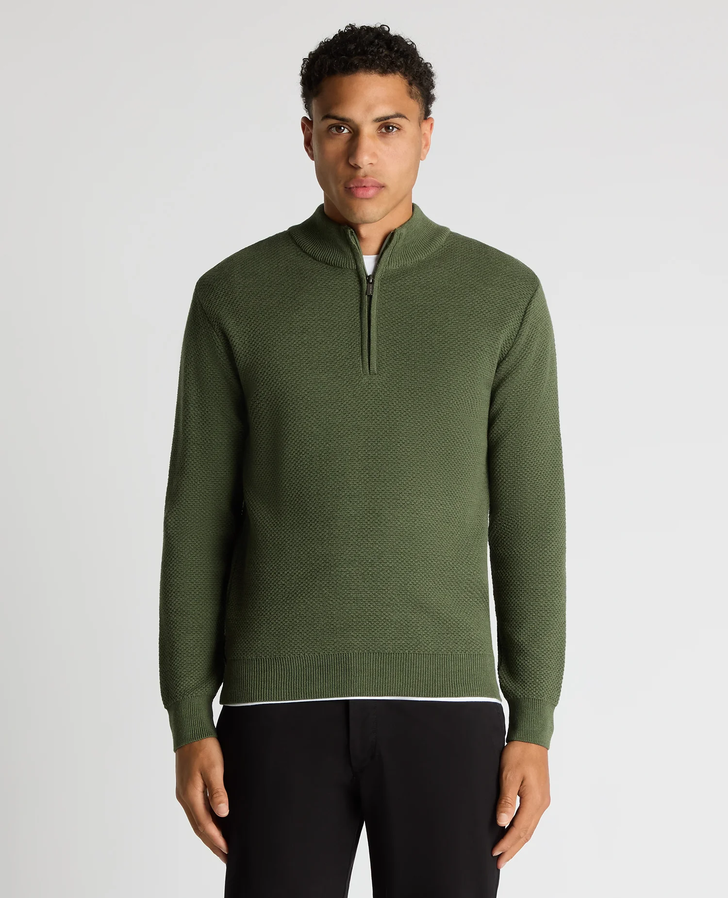 Tapered Fit Merino Half Zip Sweater
