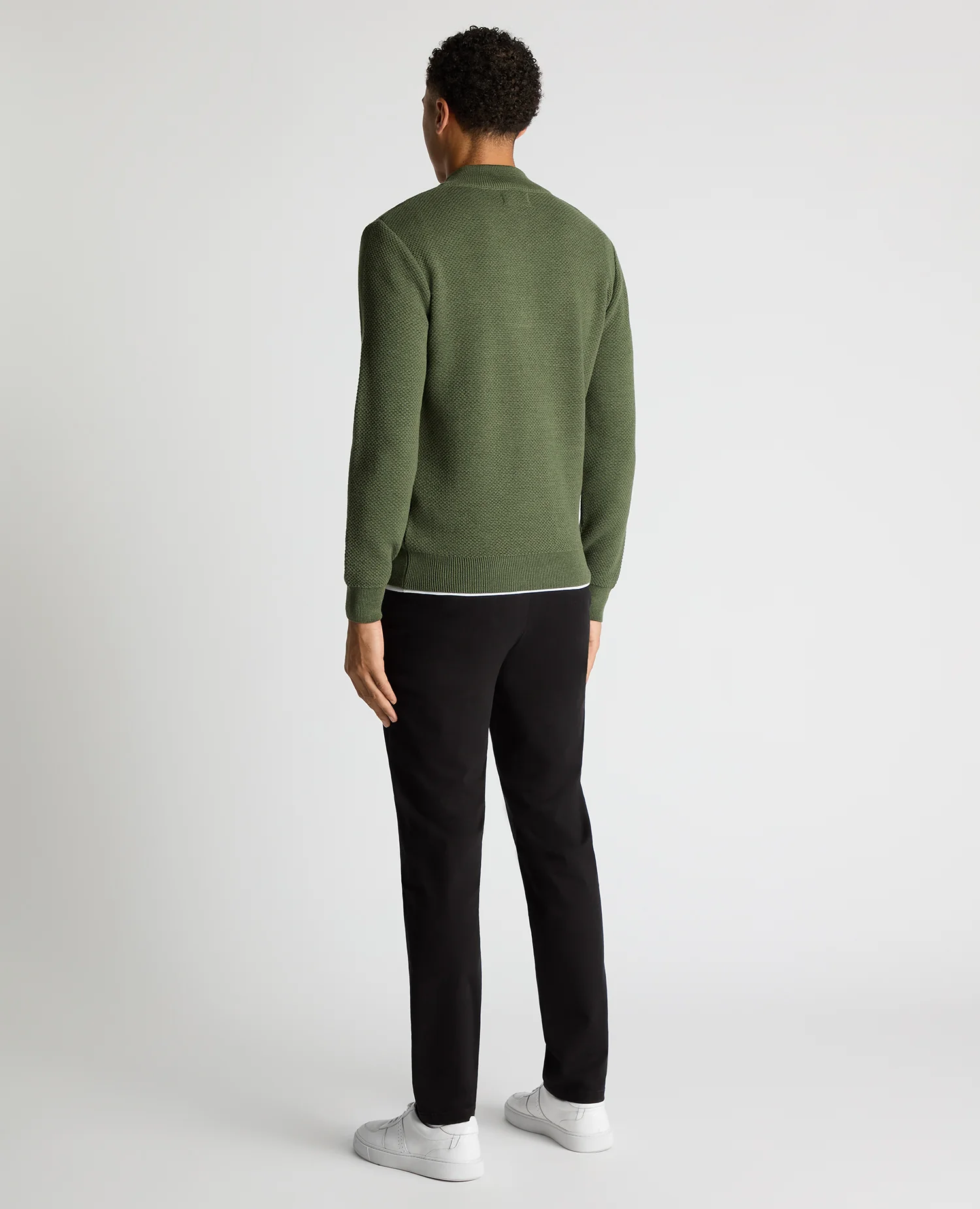 Tapered Fit Merino Half Zip Sweater - Image 3