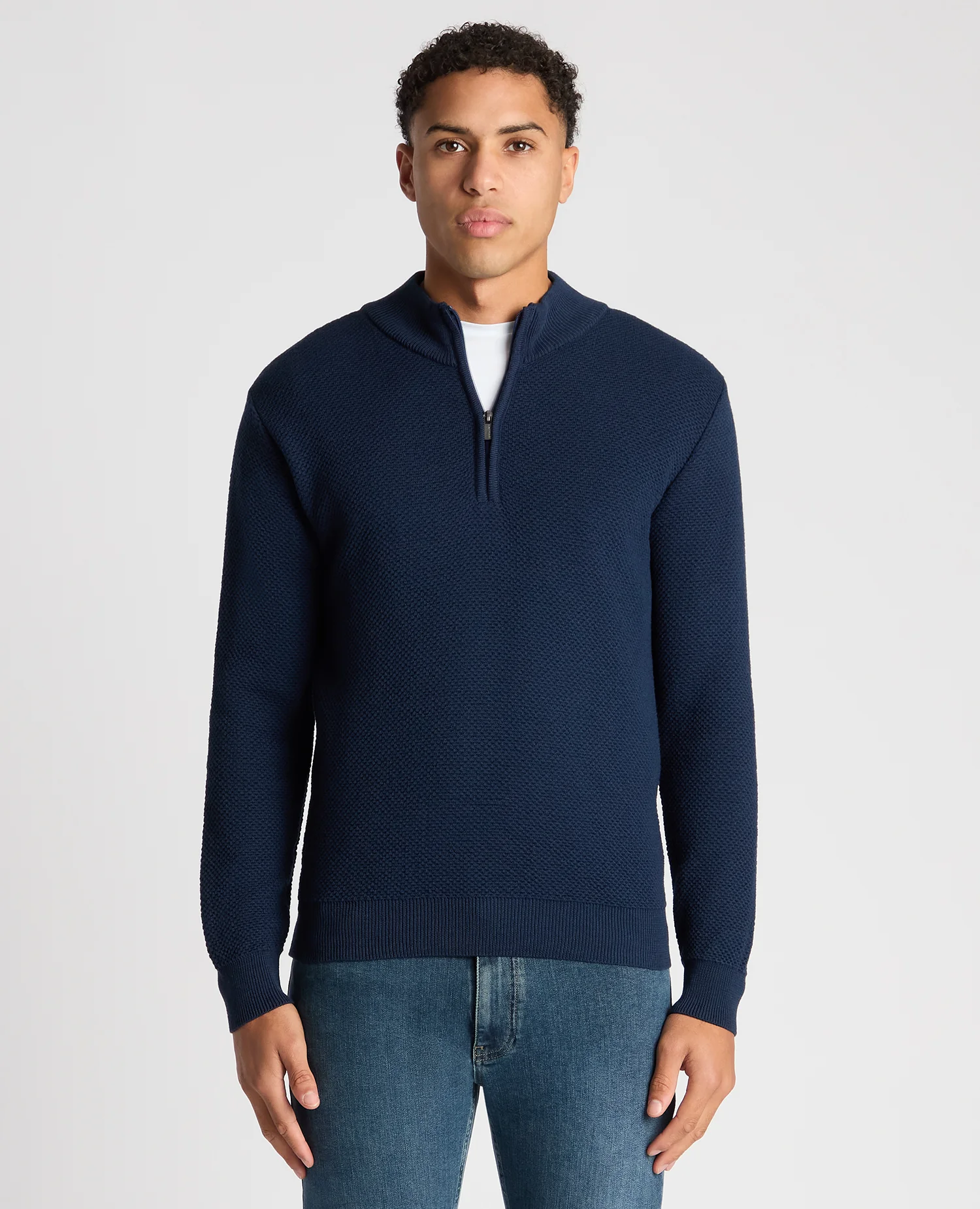 Tapered Fit Merino Half Zip Sweater