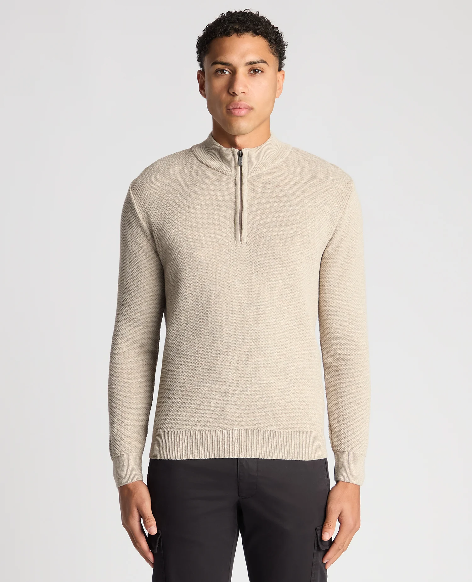 Tapered Fit Merino Half Zip Sweater