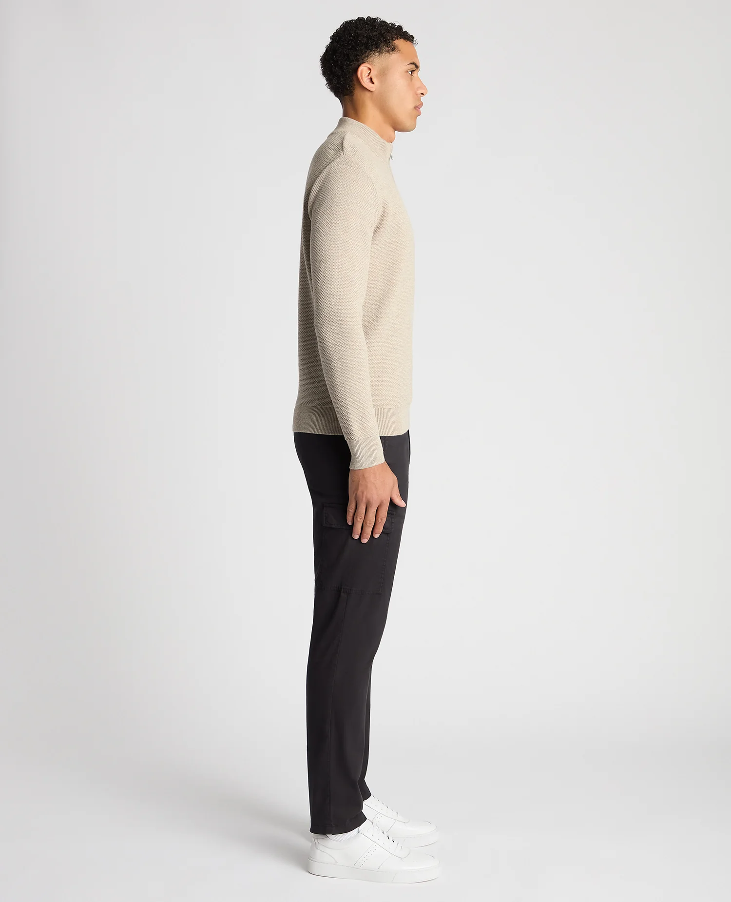 Tapered Fit Merino Half Zip Sweater - Image 4