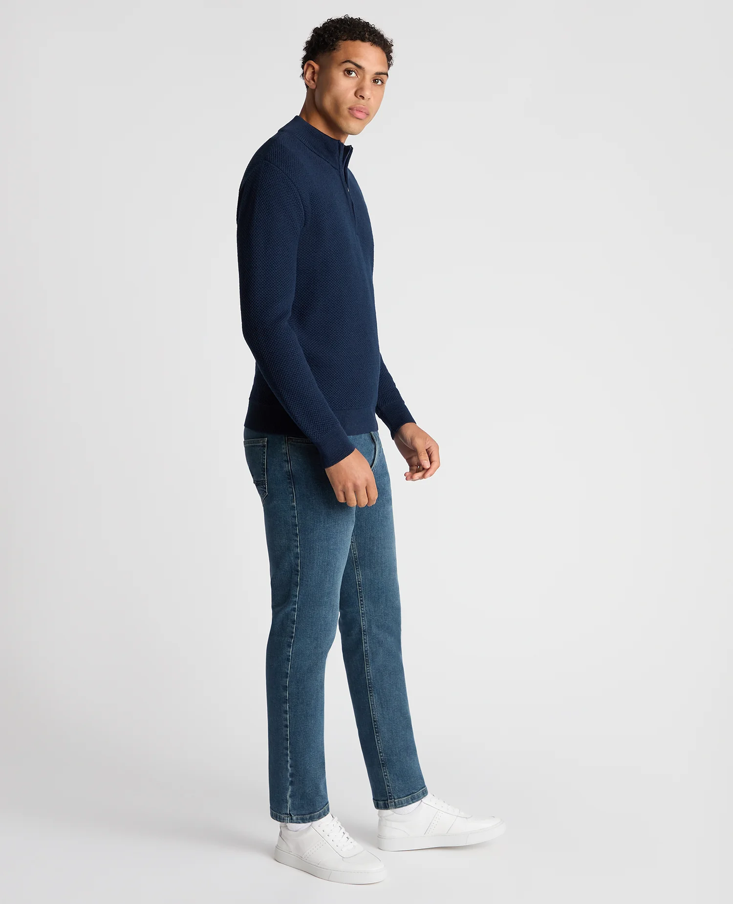 Tapered Fit Merino Half Zip Sweater - Image 4