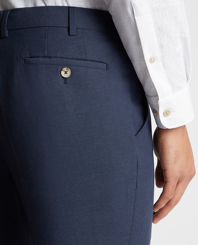 Tapered Fit Linen-Blend Formal Trousers - Image 5