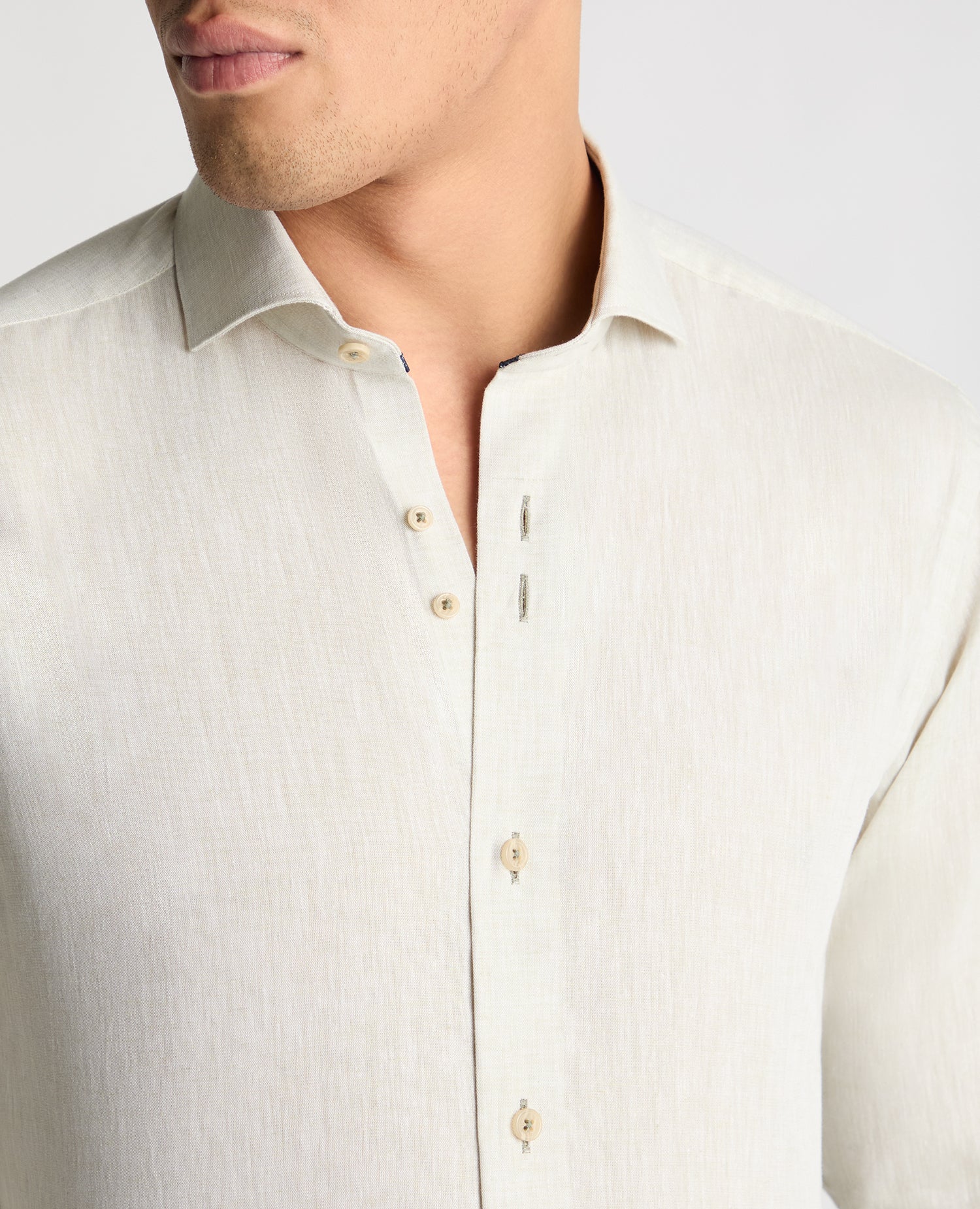 Tapered Fit Linen-Blend Shirt - Image 5