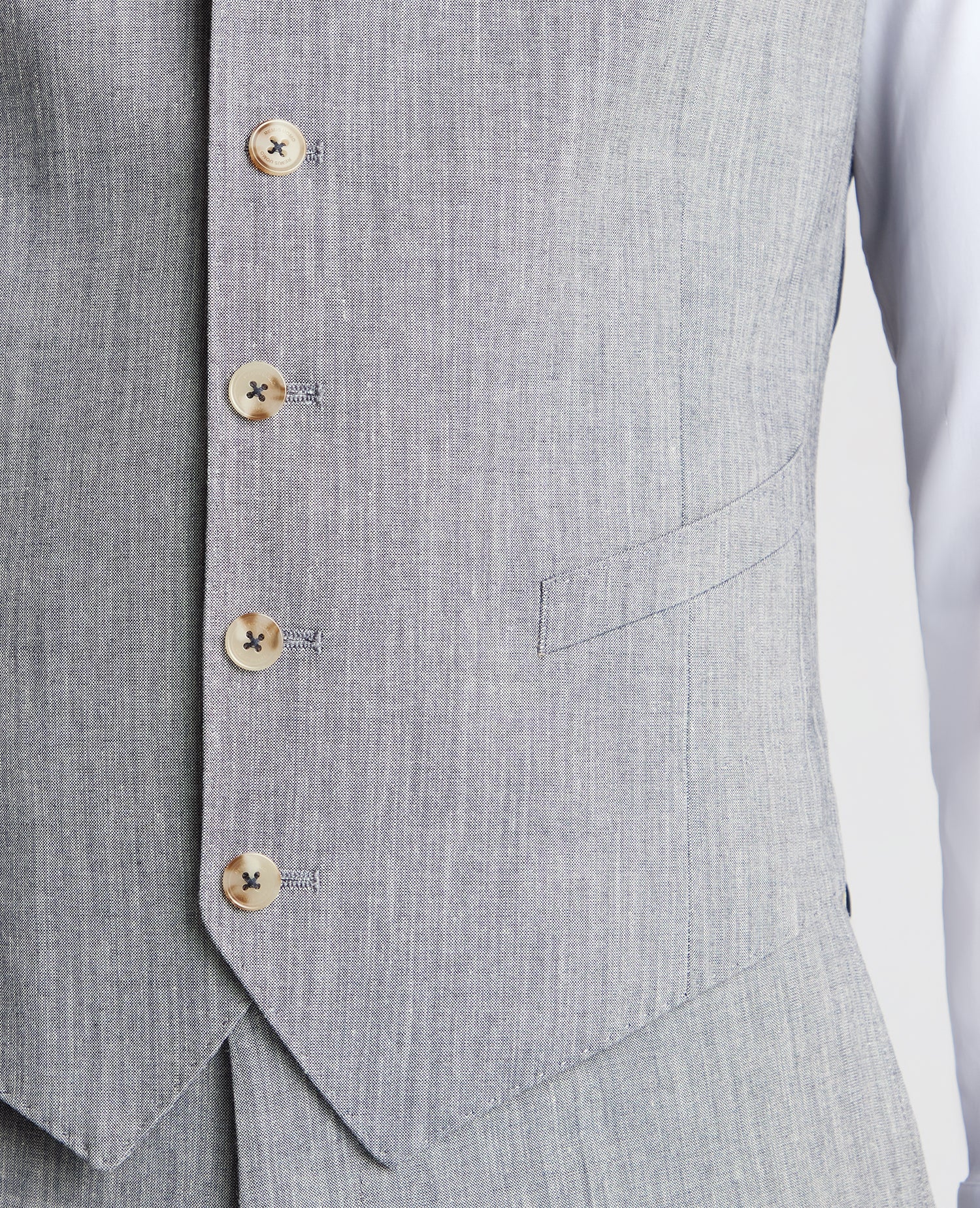 Tapered fit linen-blend stretch waistcoat - Image 4