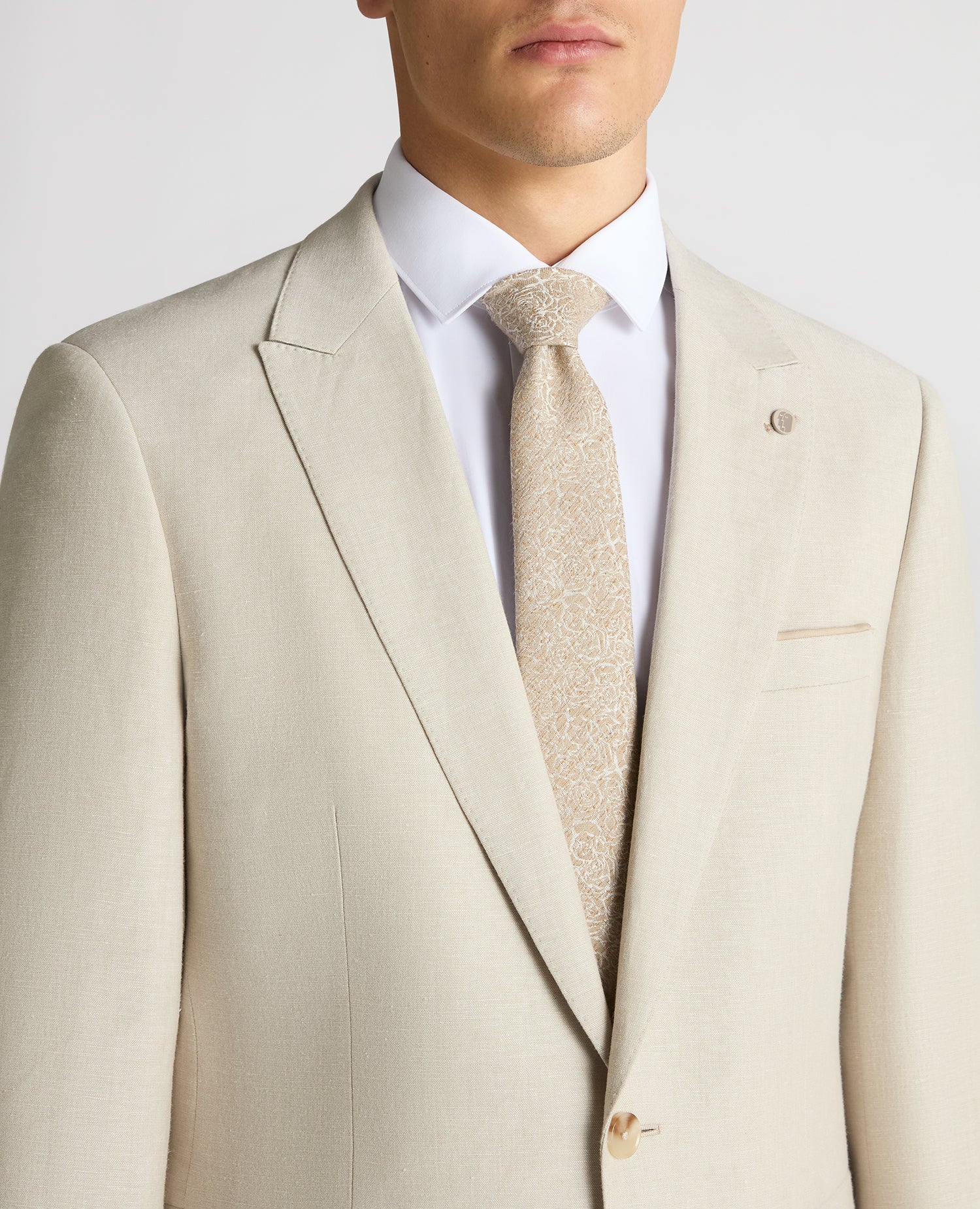 Tapered Fit Linen-Blend Suit - Image 4