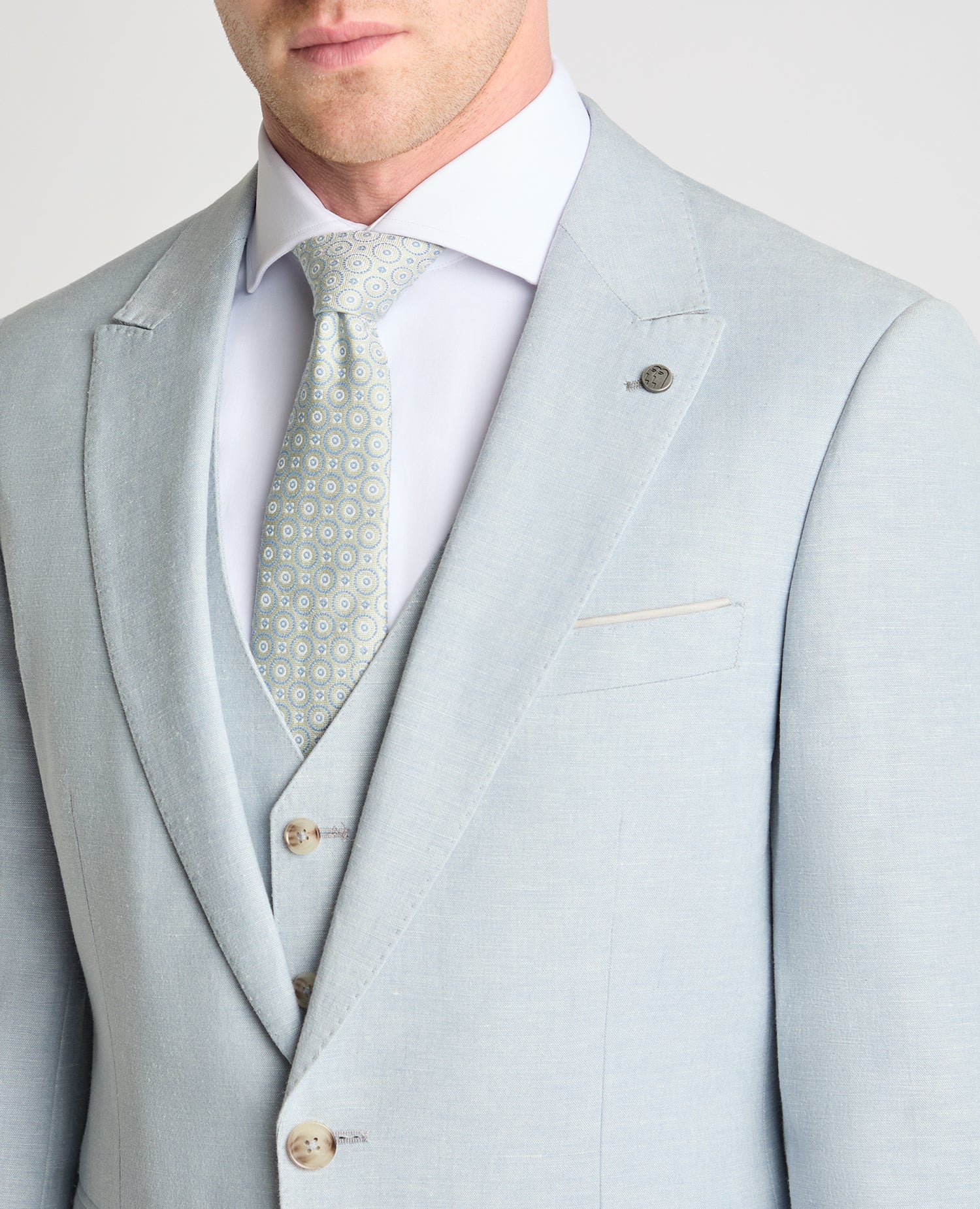 Tapered Fit Linen-Blend Suit Jacket - Image 4