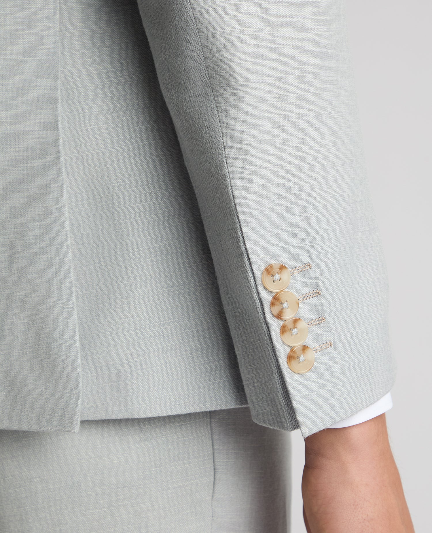 Tapered Fit Linen-Blend Suit Jacket - Image 5