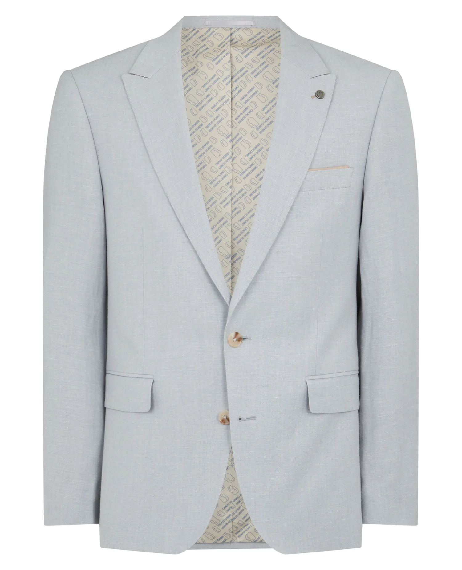 Tapered Fit Linen-Blend Suit Jacket - Image 6
