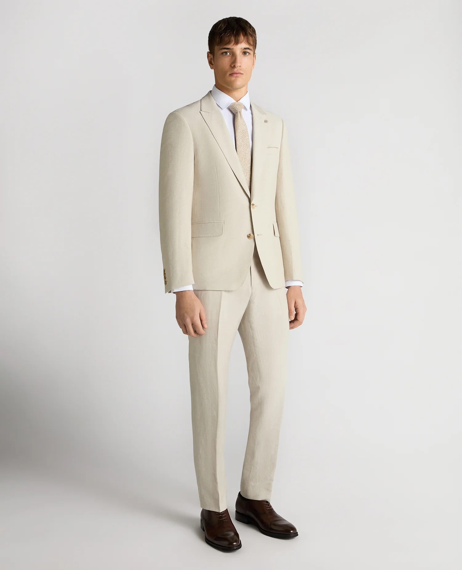 Tapered Fit Linen-Blend Suit Jacket - Image 2