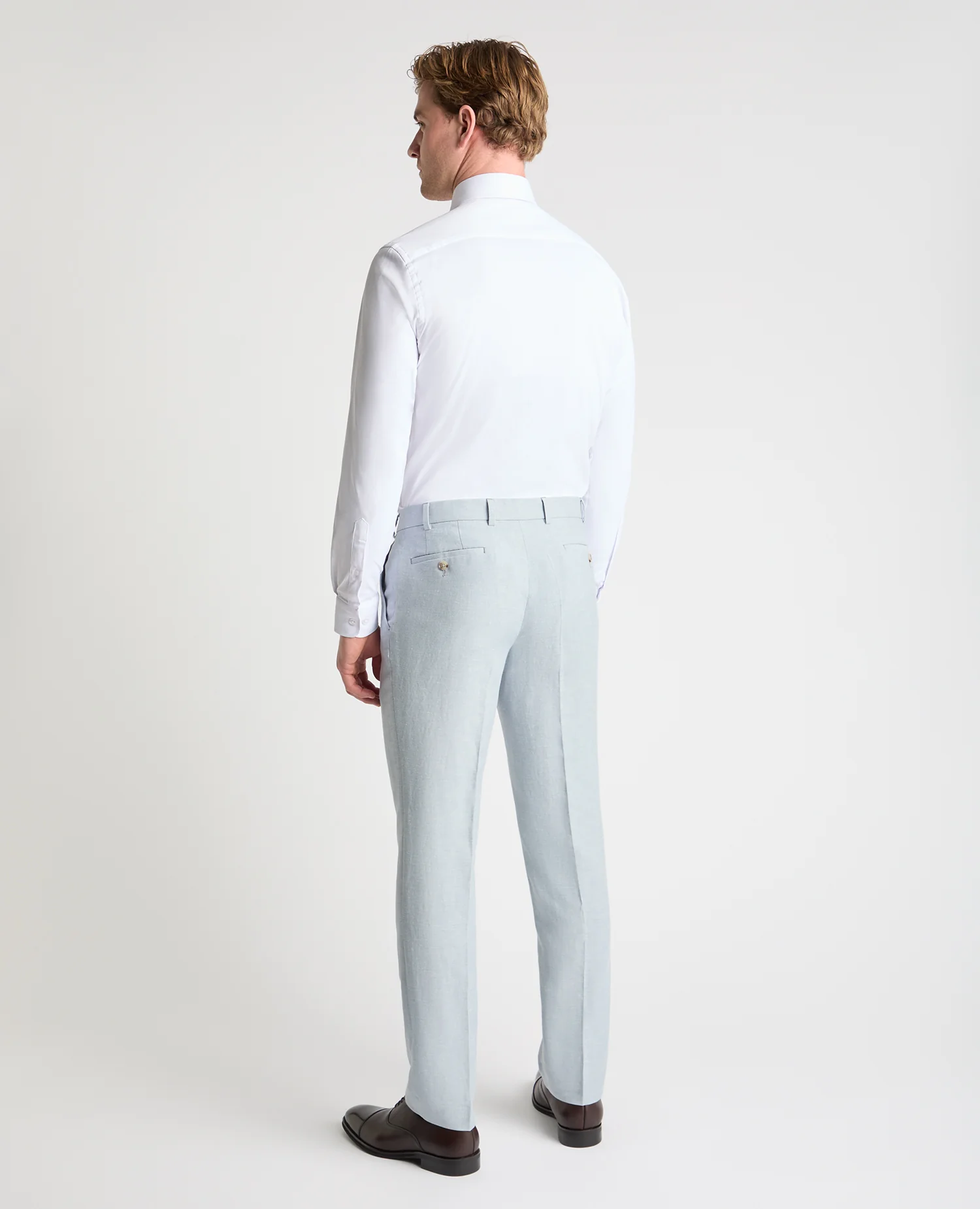 Tapered Fit Linen-Blend Suit Trousers - Image 3