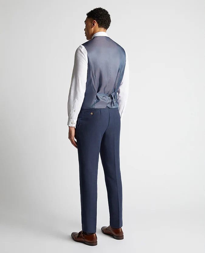 Tapered Fit Linen-Blend Waistcoat - Image 3