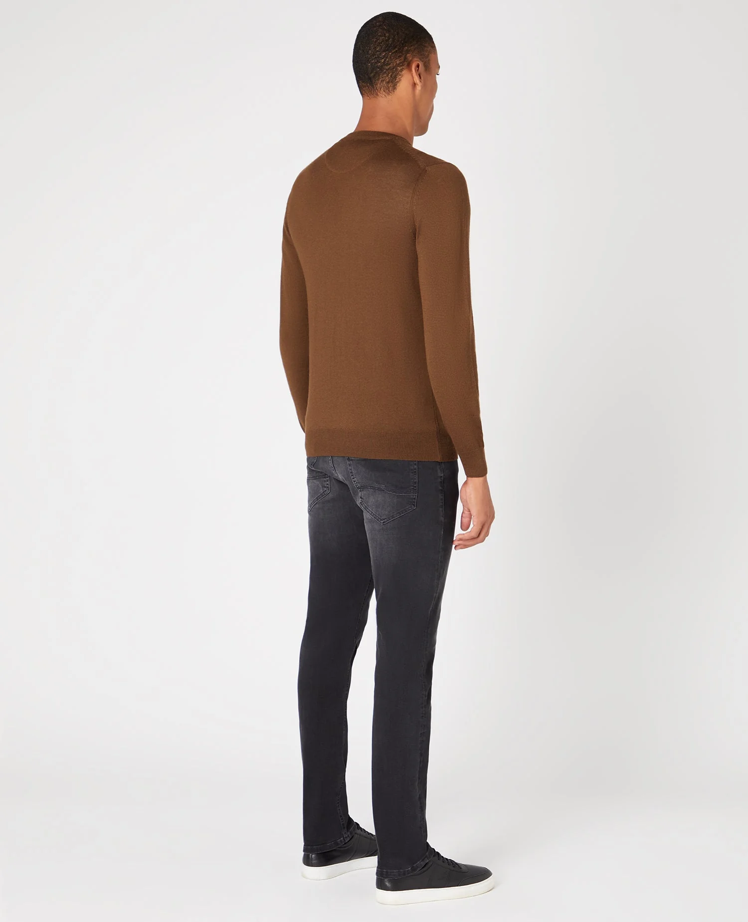 Tapered Fit Merino Wool-Acrylic Crew Neck Long Sleeve - Image 3