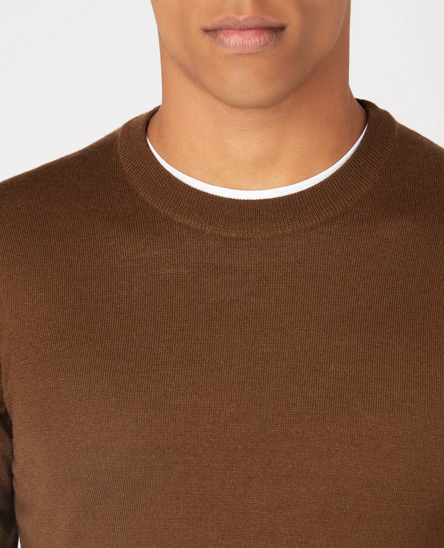 Tapered Fit Merino Wool-Acrylic Crew Neck Long Sleeve - Image 4