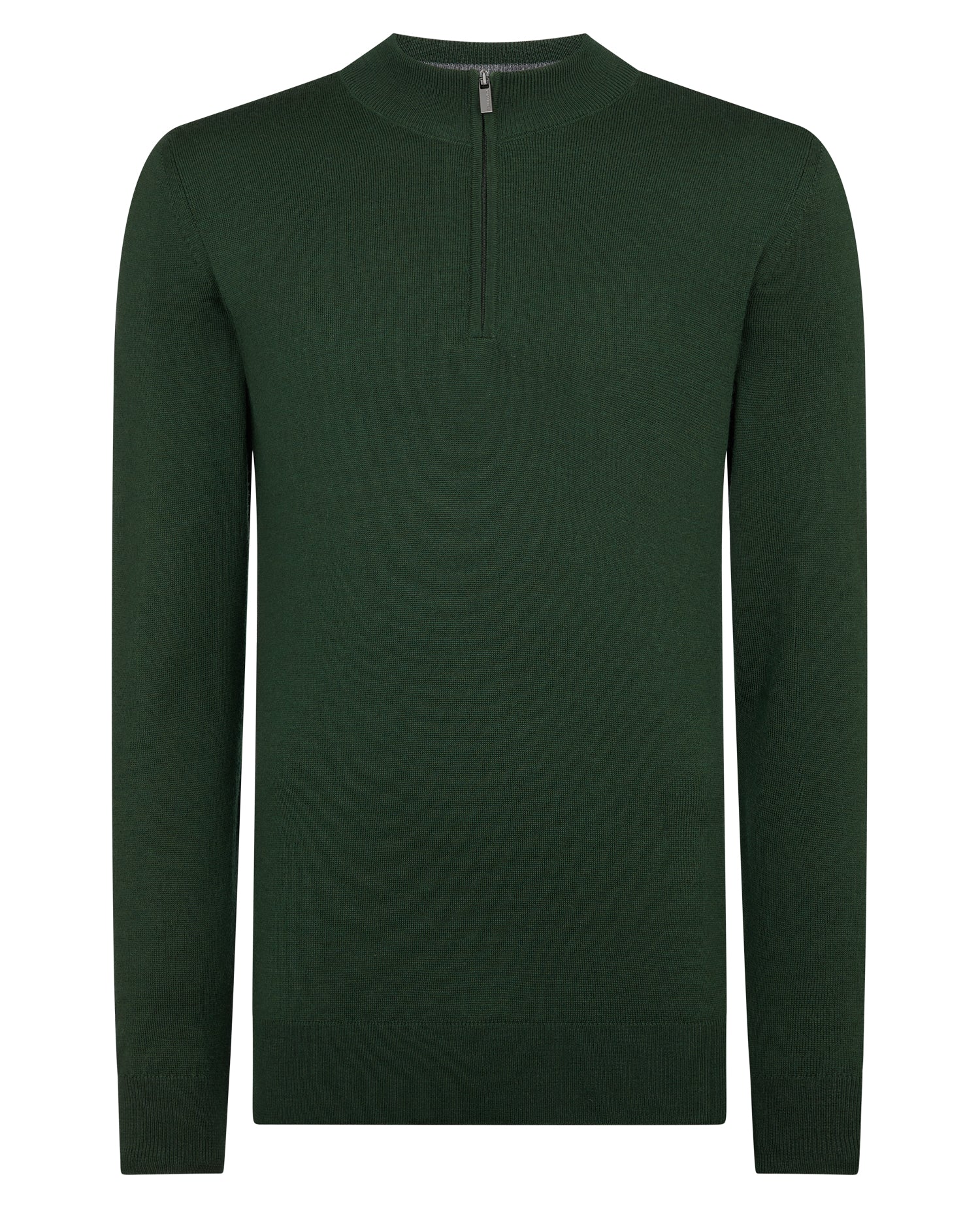 Tapered Fit Merino Wool-Blend Half Zip Sweater - Image 6