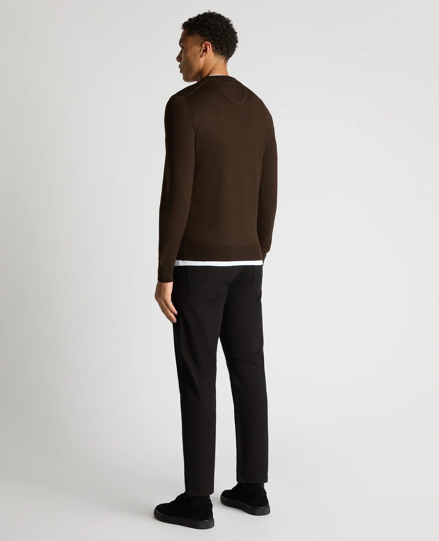 Tapered Fit Merino Wool-Blend Crew Neck Sweater - Image 3