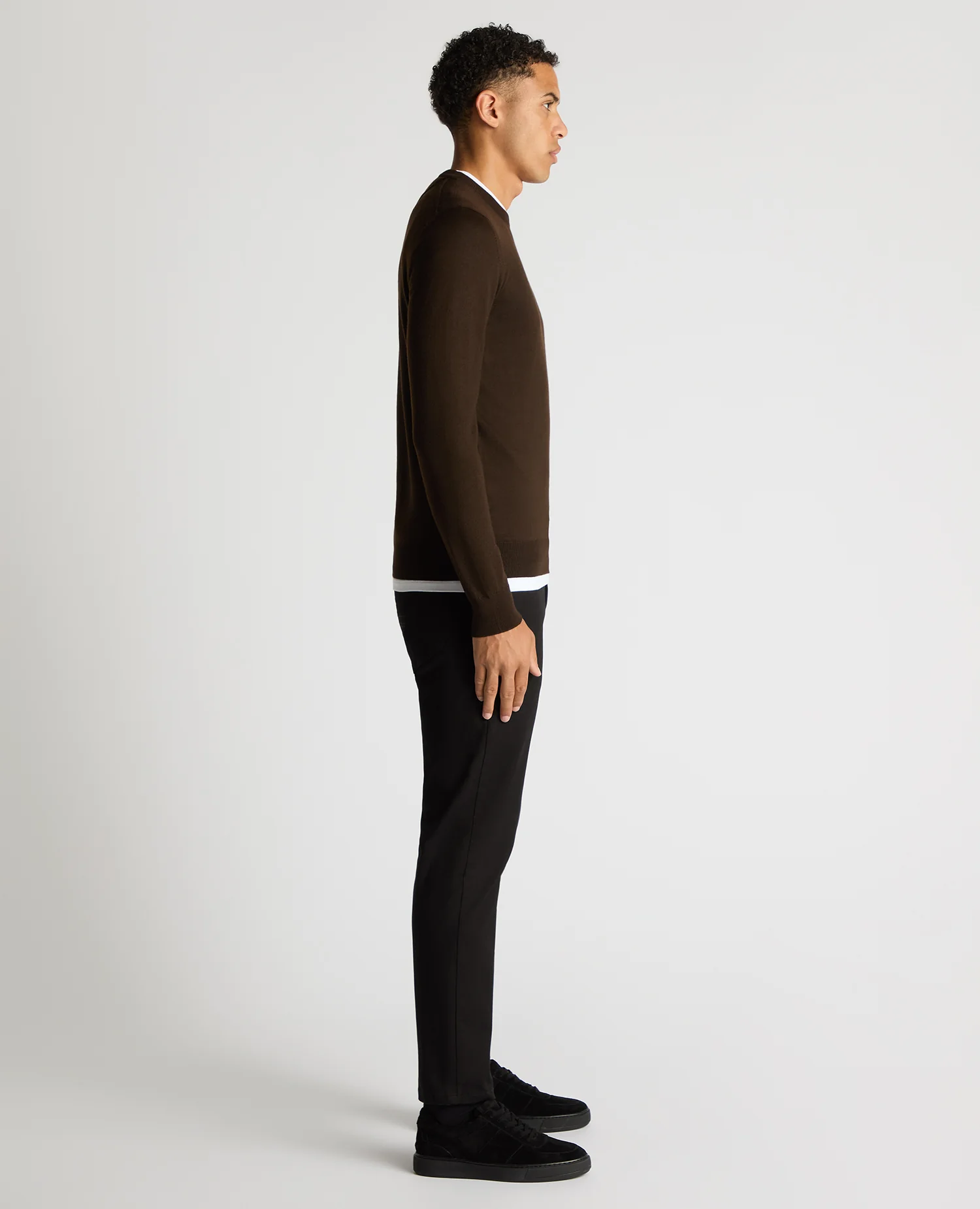 Tapered Fit Merino Wool-Blend Crew Neck Sweater - Image 4