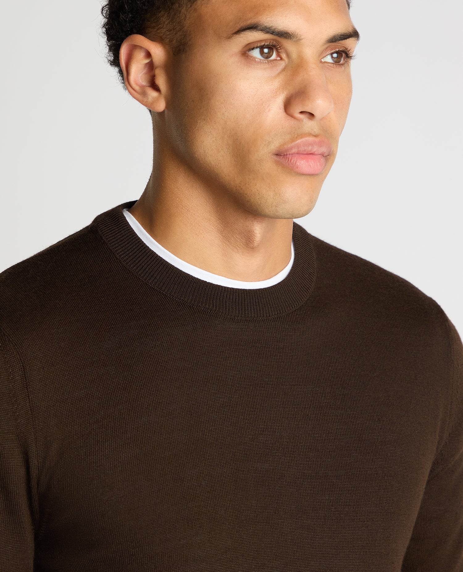 Tapered Fit Merino Wool-Blend Crew Neck Sweater - Image 5