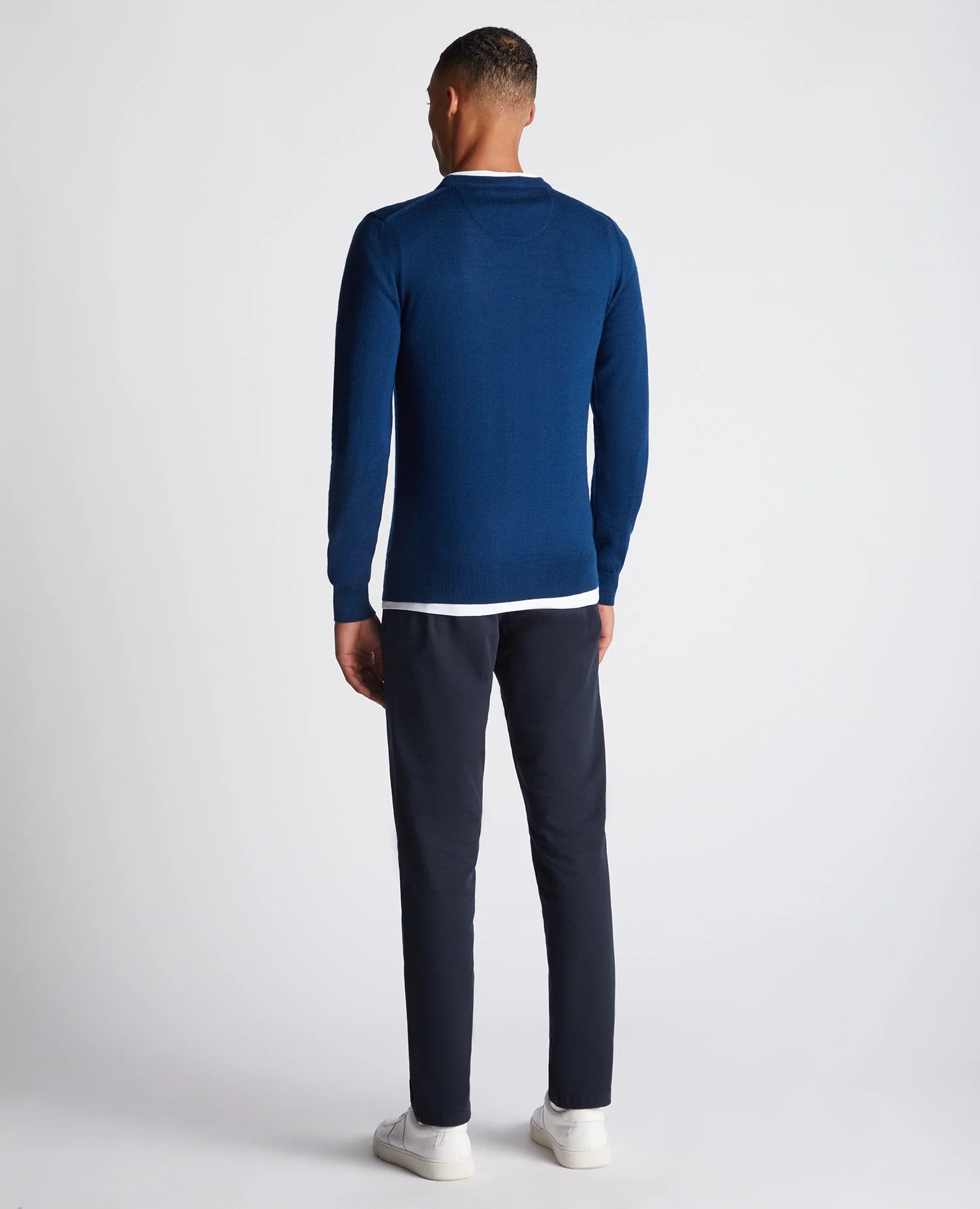 Tapered Fit Merino Wool-Blend Crew Neck Sweater - Image 3