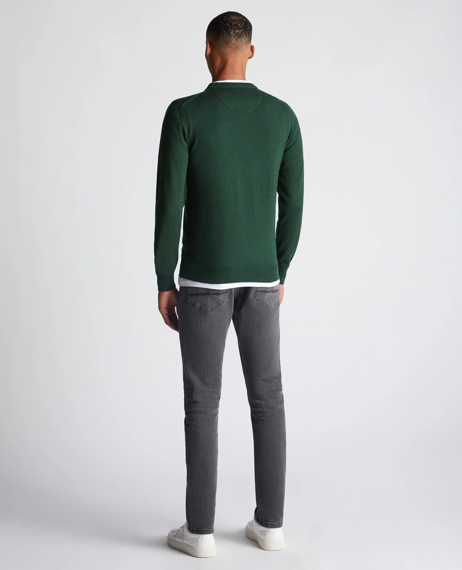 Tapered Fit Merino Wool-Blend Crew Neck Sweater - Image 3
