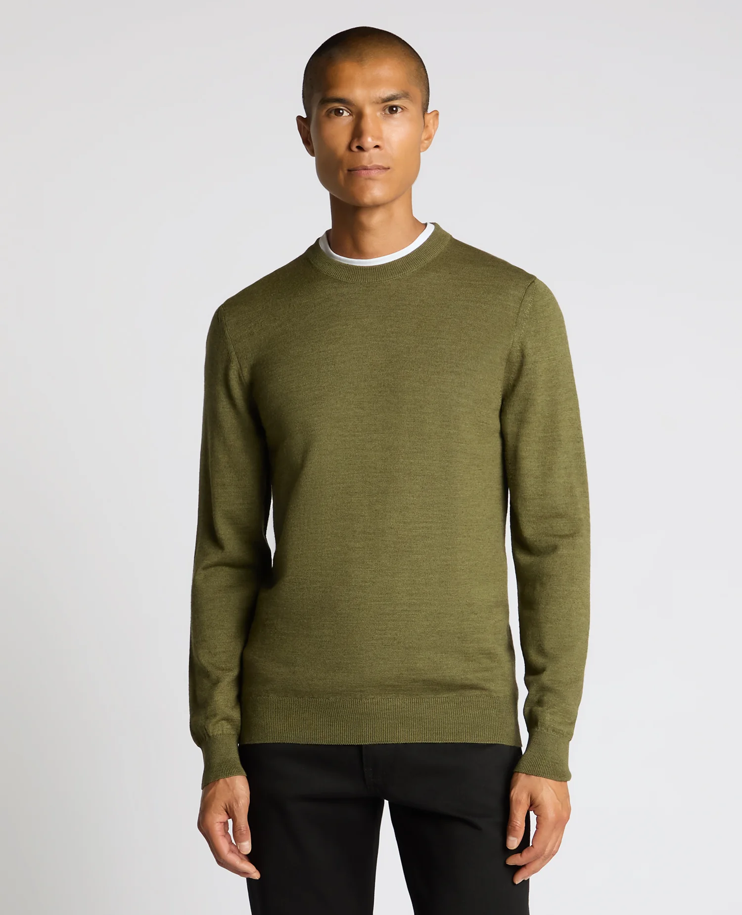 Crew Neck Merino Wool-Blend Sweater