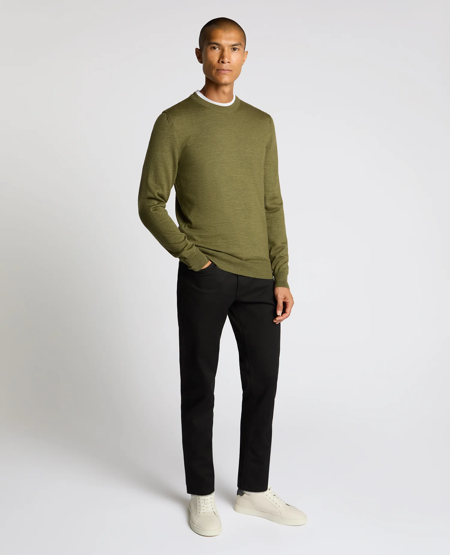 Crew Neck Merino Wool-Blend Sweater - Image 2