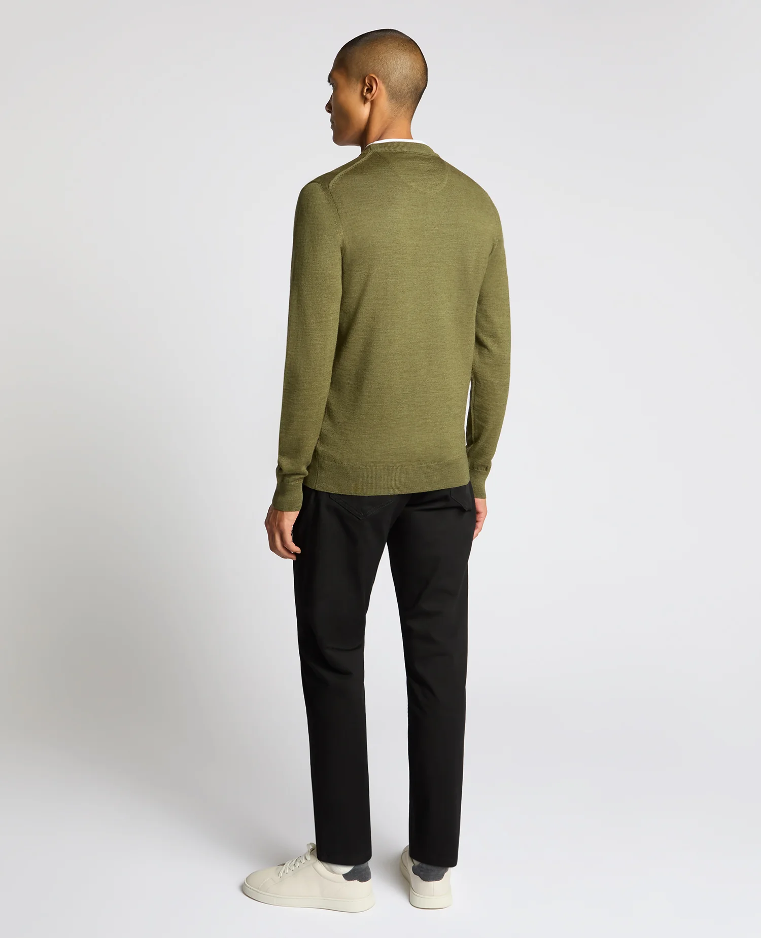 Crew Neck Merino Wool-Blend Sweater - Image 3