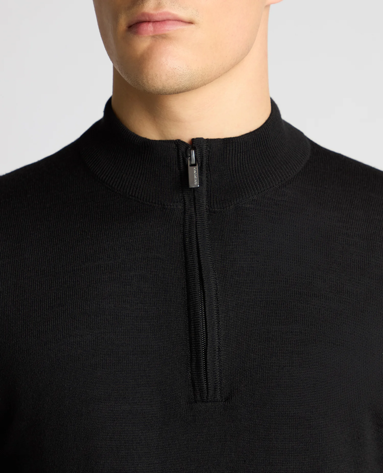 Tapered Fit Merino Wool-Blend Half Zip Sweater - Image 4