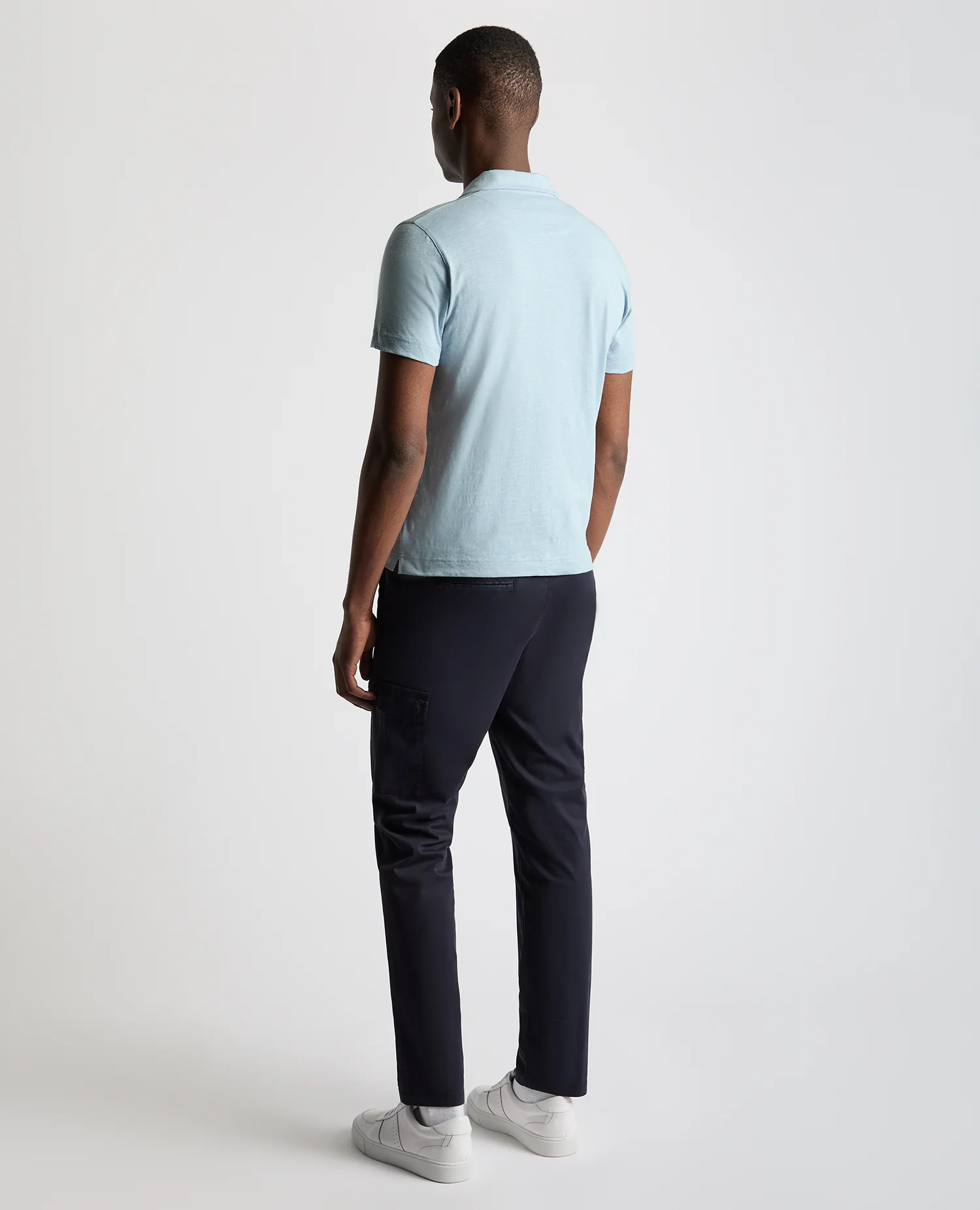 Tapered Fit Open Collar Cotton Polo - Image 3