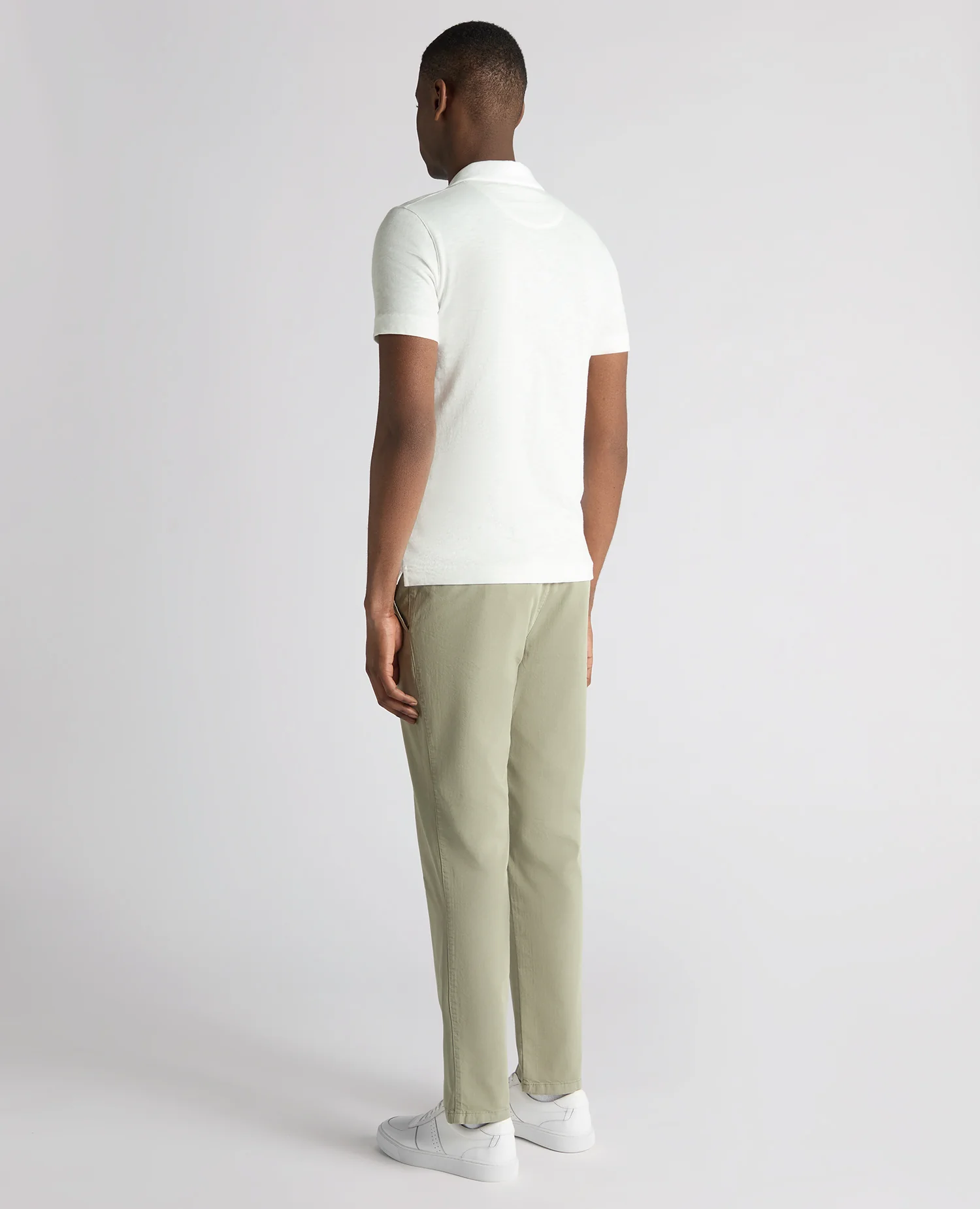 Tapered Fit Open Collar Cotton Polo - Image 3