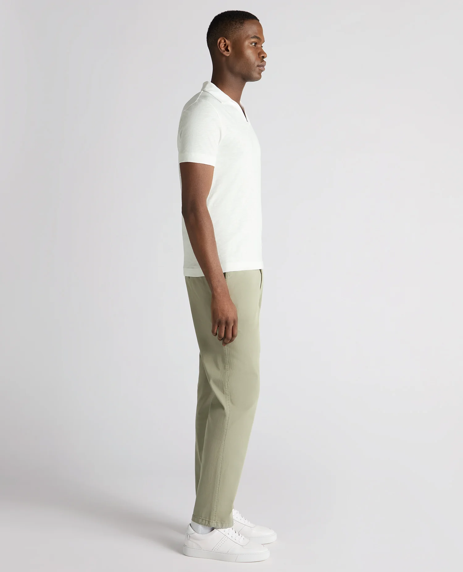 Tapered Fit Open Collar Cotton Polo - Image 4