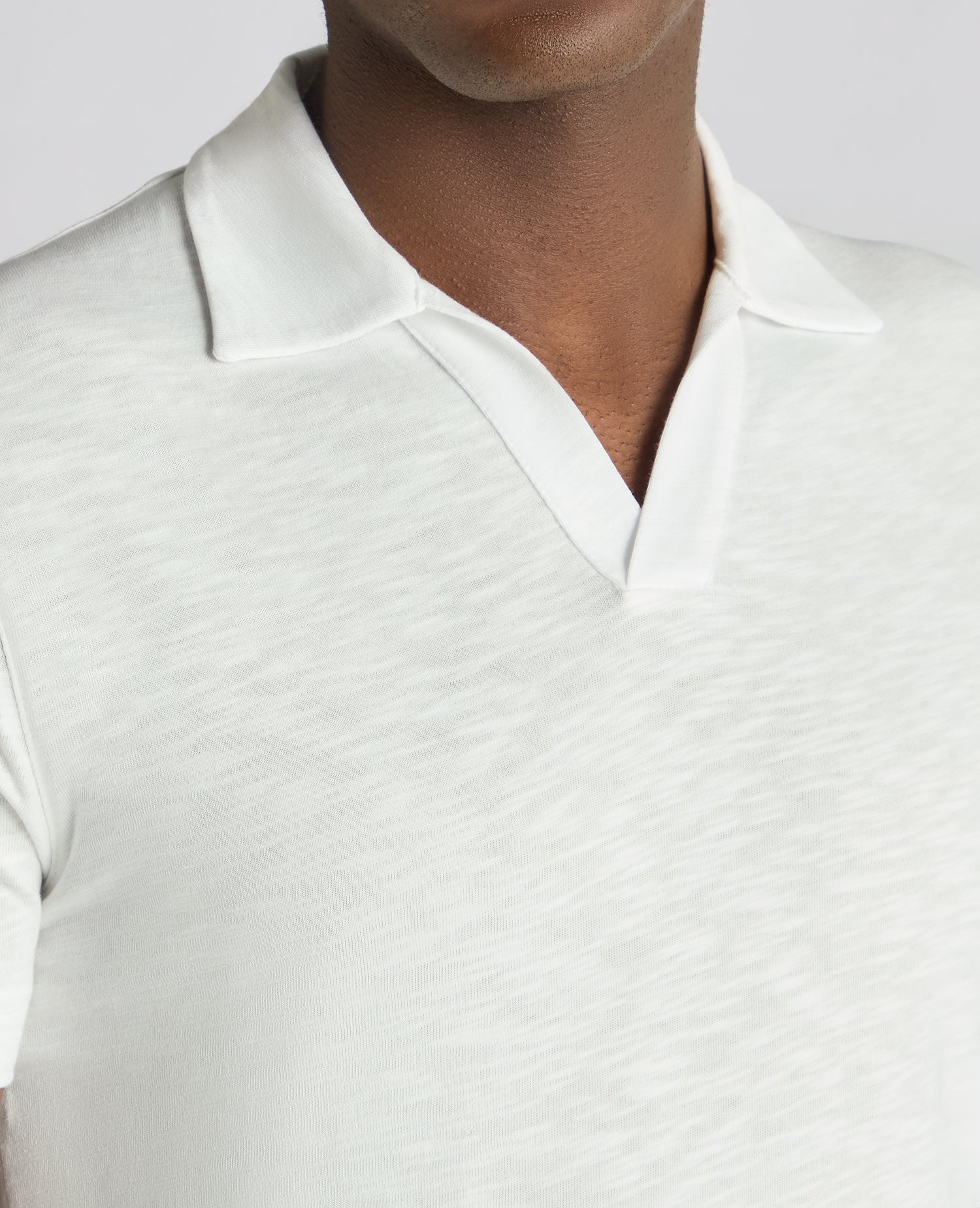 Tapered Fit Open Collar Cotton Polo - Image 5