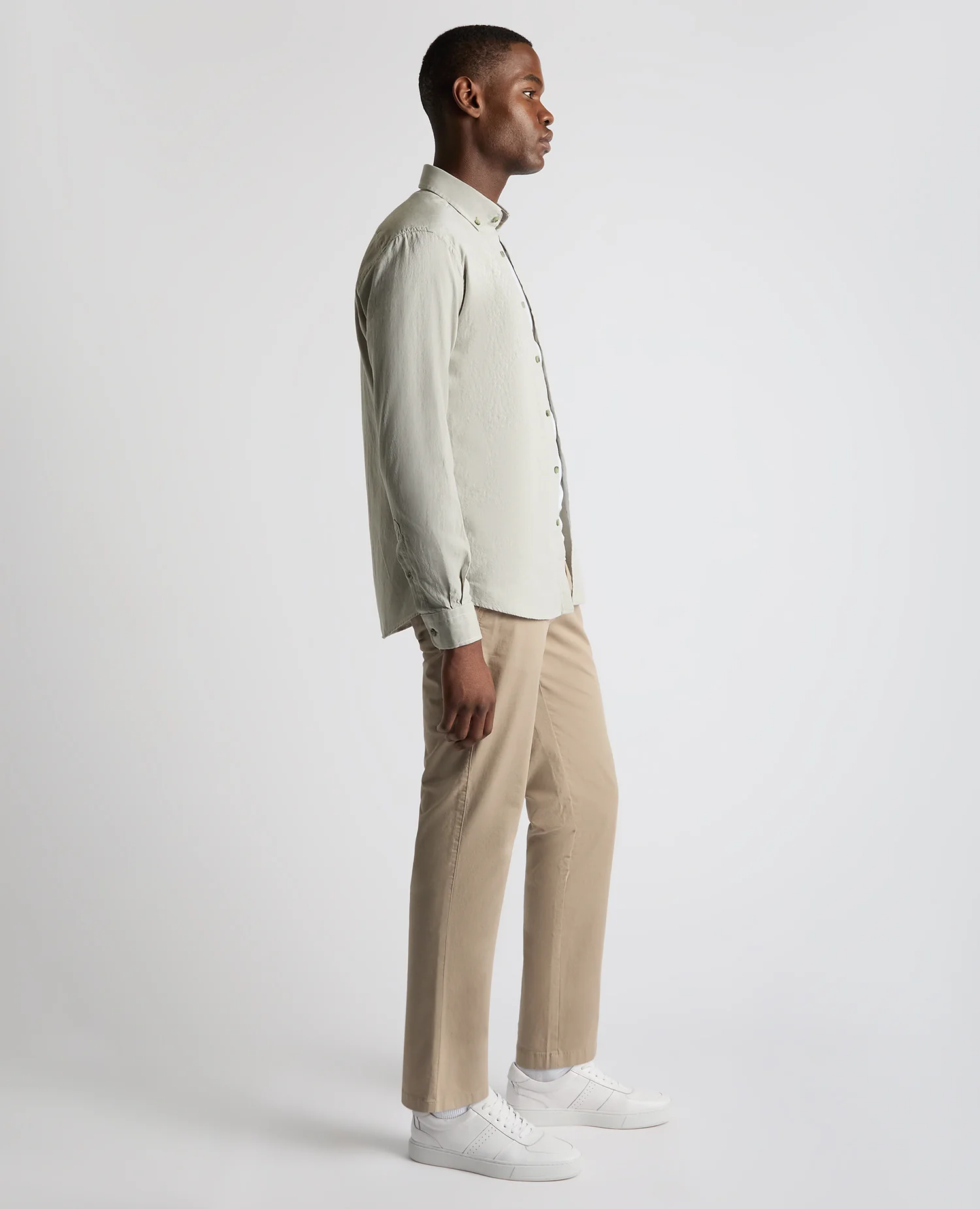 Tapered fit oxford cotton shirt - Image 4