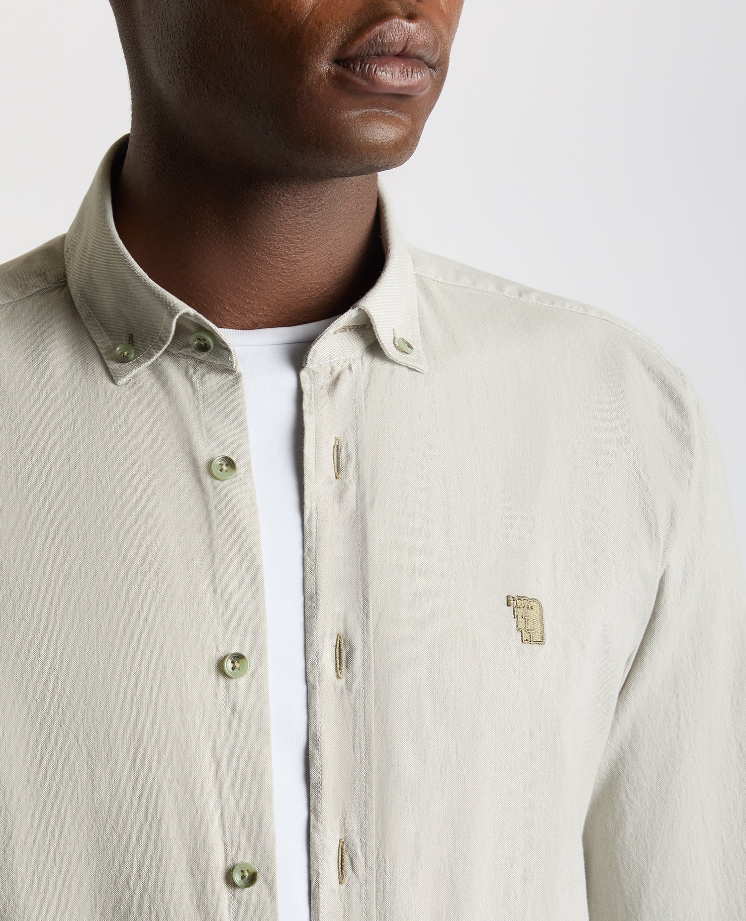 Tapered fit oxford cotton shirt - Image 5