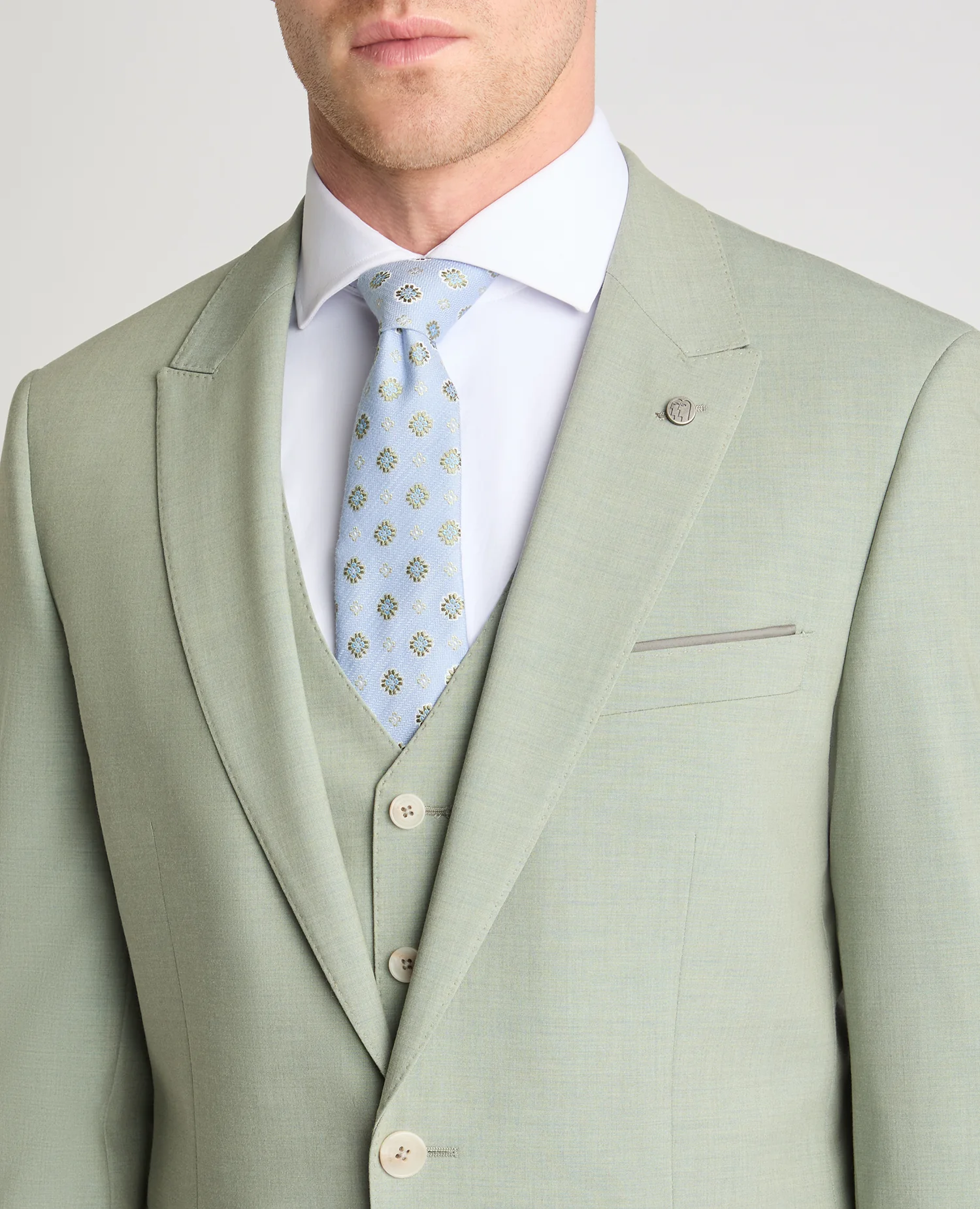 Tapered Fit Peak Lapel Suit Jacket - Image 4
