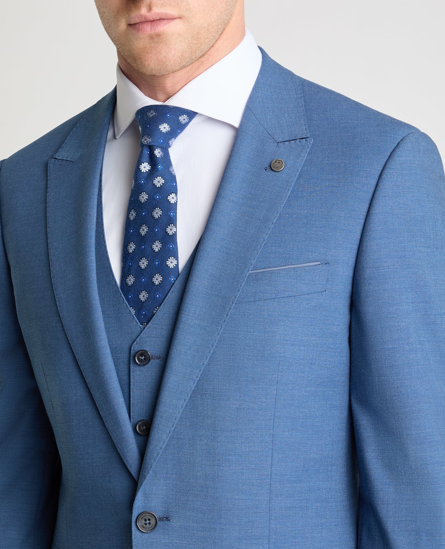 Tapered Fit Peak Lapel Suit Jacket - Image 4