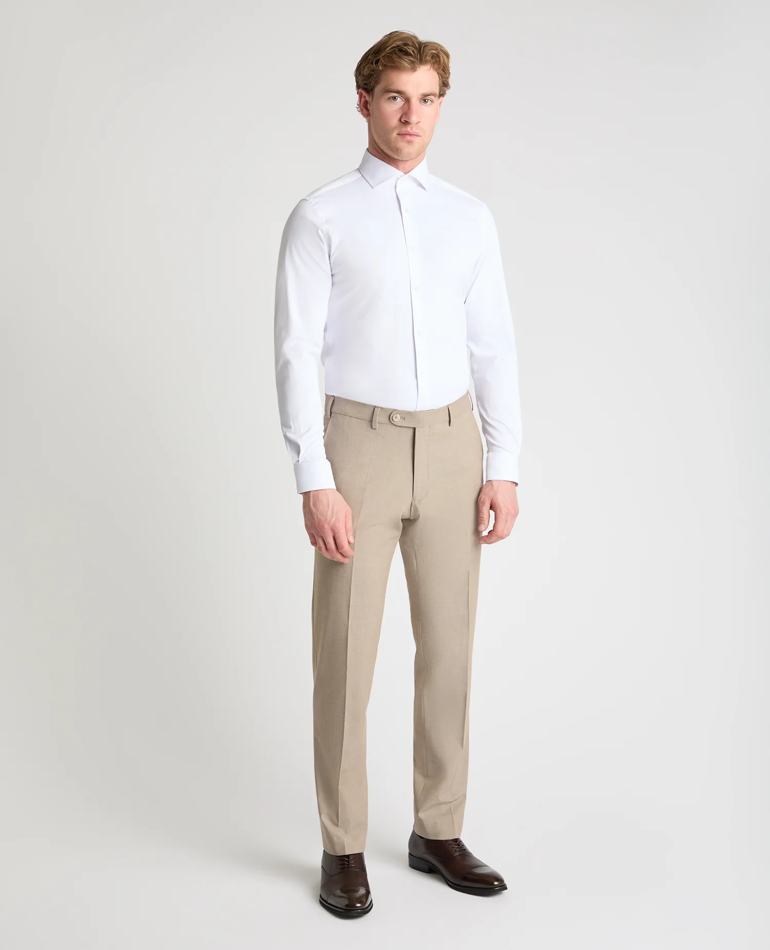 Tapered Fit Peak Lapel Suit Trousers - Image 2