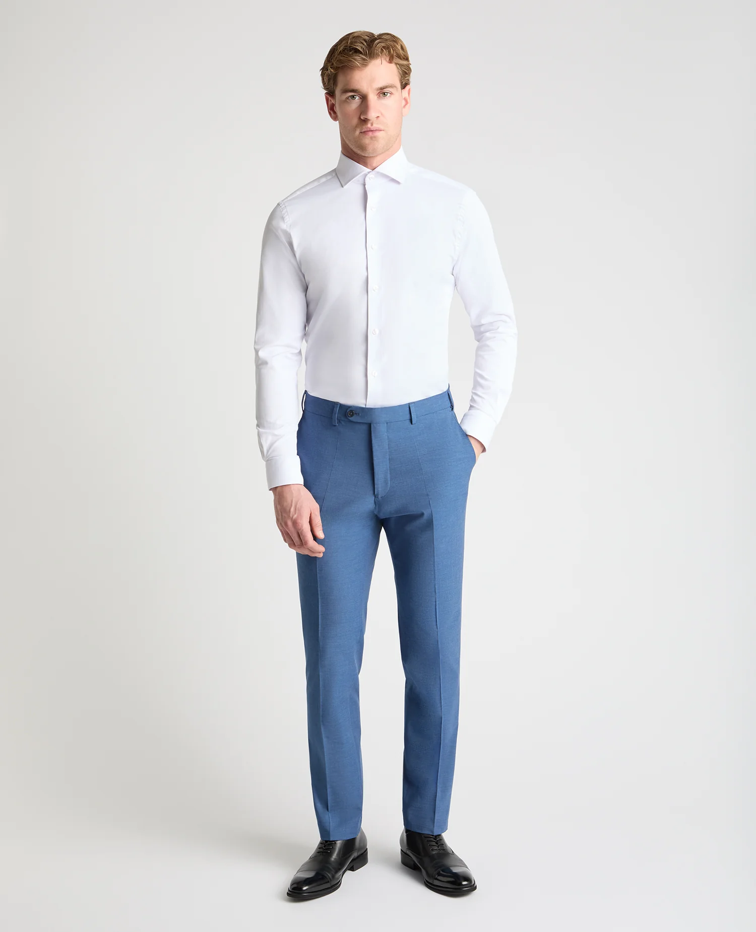 Tapered Fit Peak Lapel Suit Trousers - Image 2