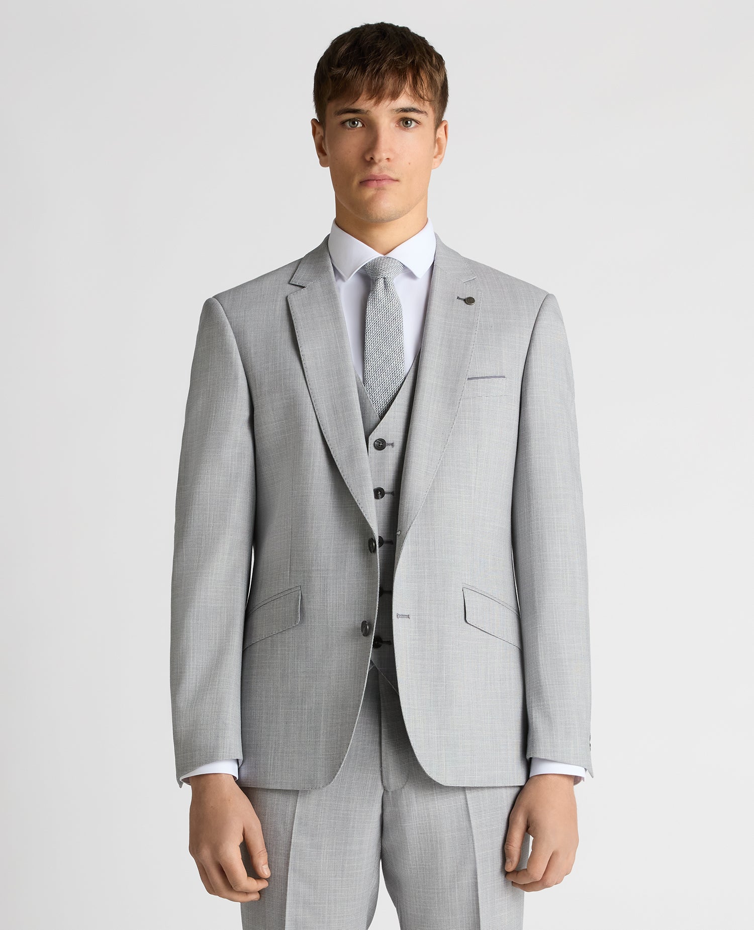 Tapered Fit Micro Houndstooth Suit Jacket