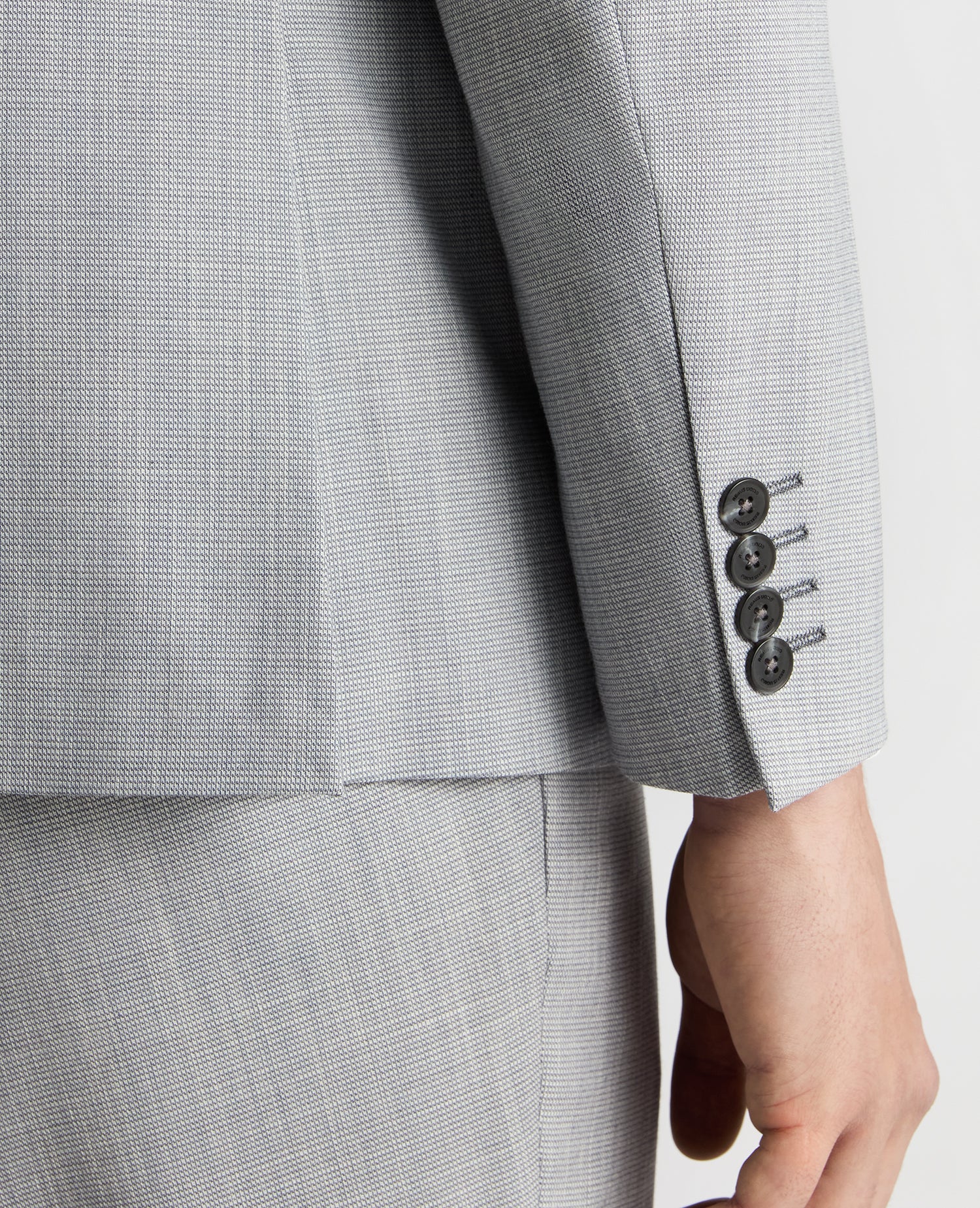 Tapered Fit Micro Houndstooth Suit Jacket - Image 5