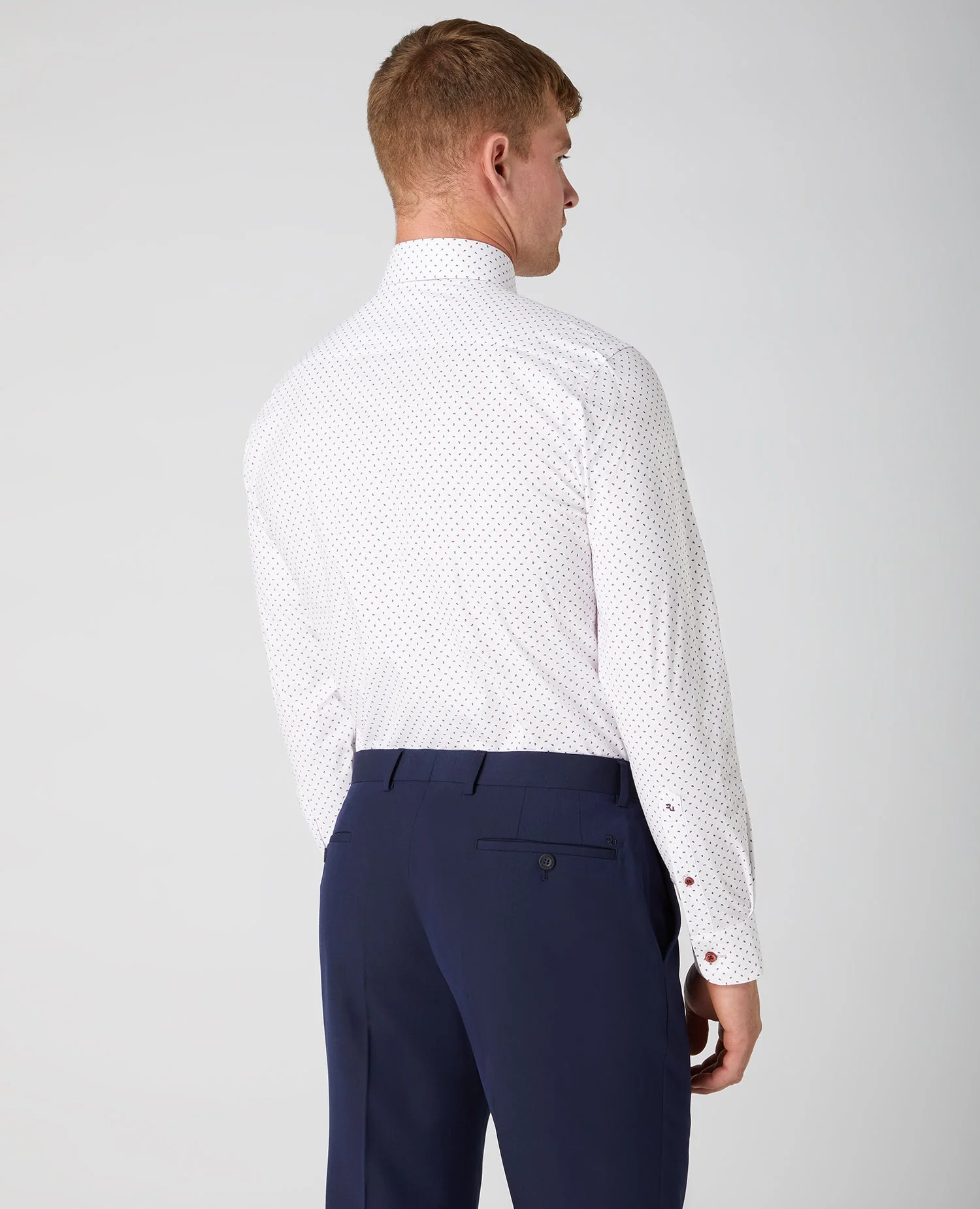 Tapered Fit Print Cotton-Blend Stretch Shirt - Image 3