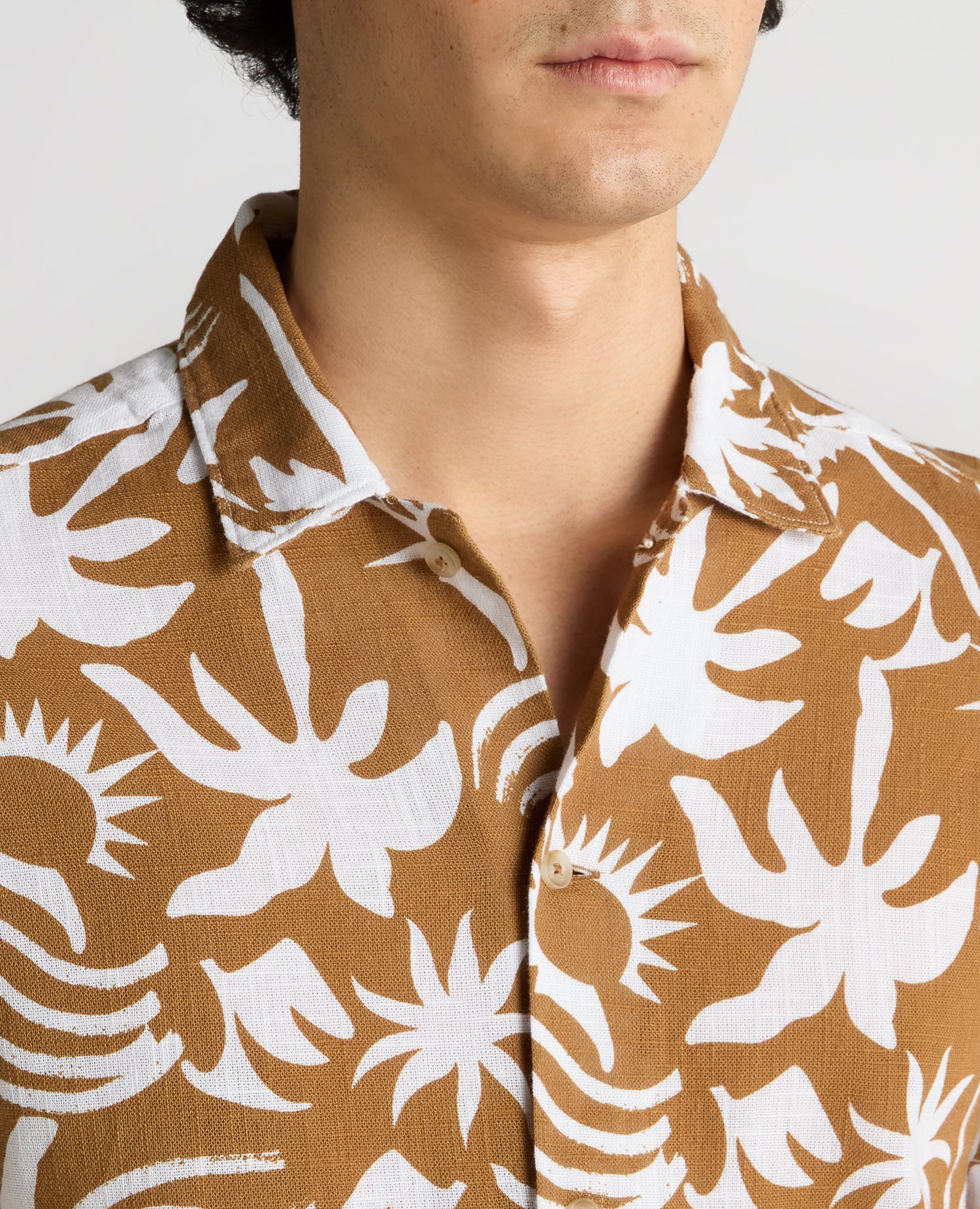 Tapered Fit Floral Print Cotton Shirt - Image 5