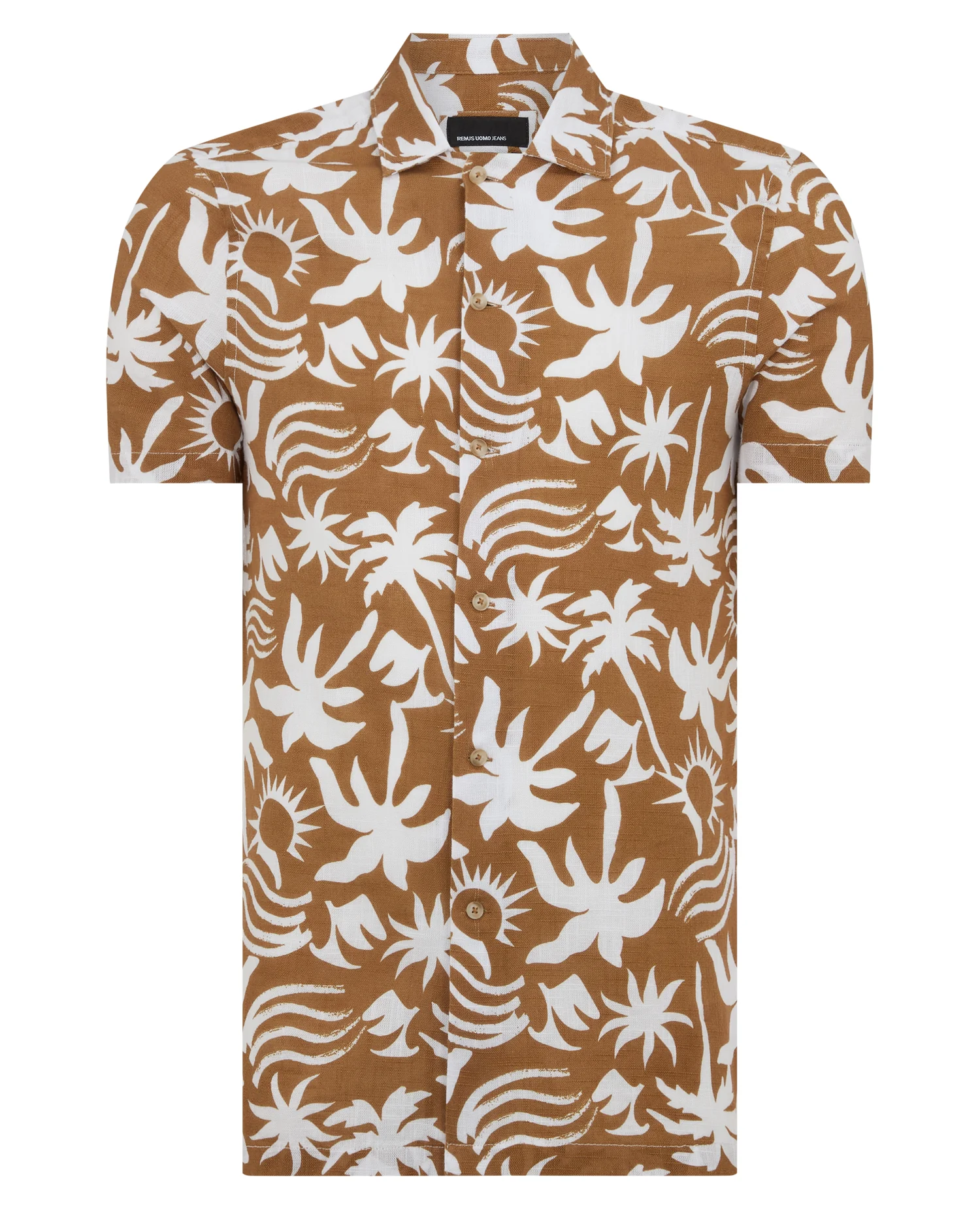 Tapered Fit Floral Print Cotton Shirt - Image 7