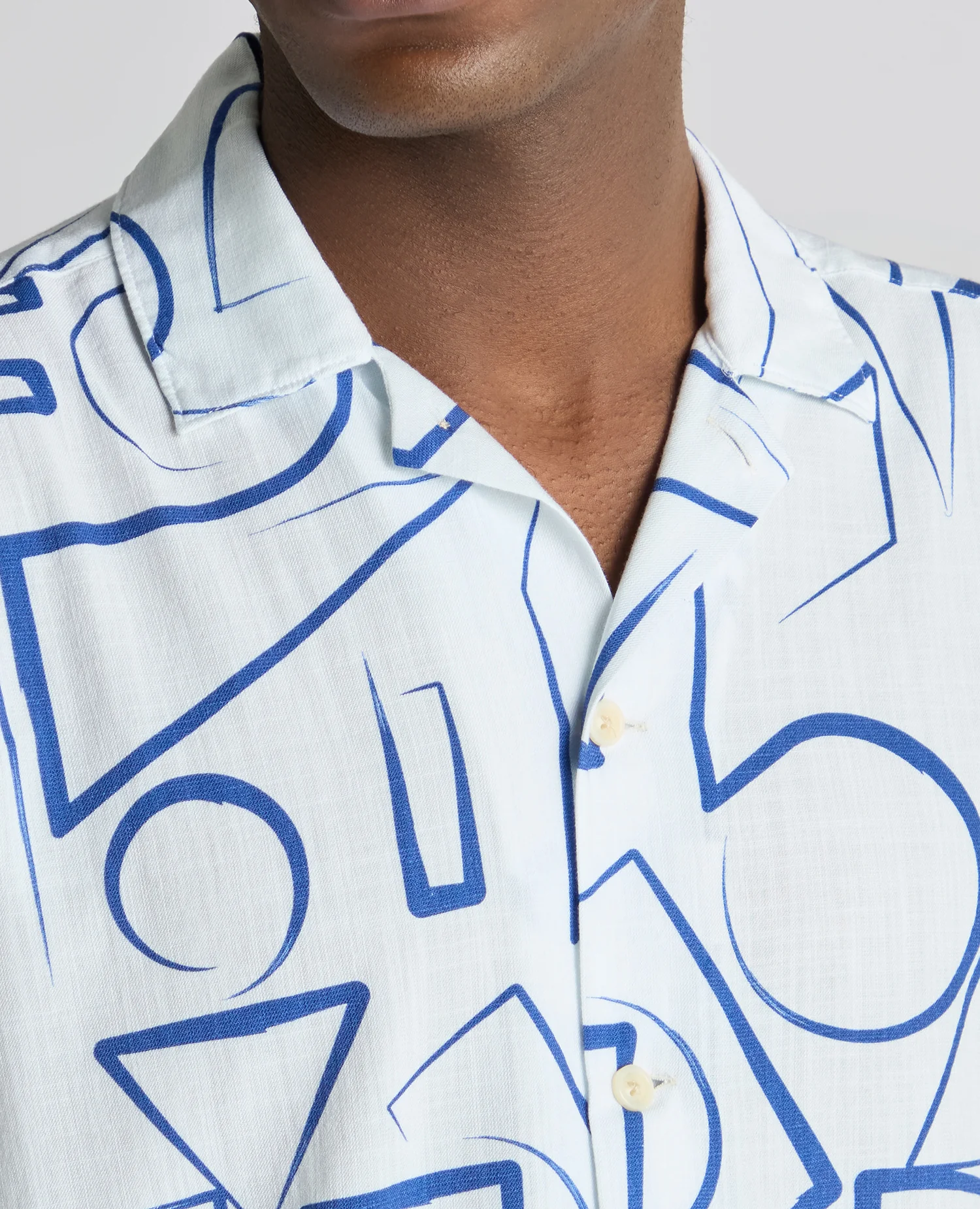 Relaxed Fit Linen-Blend Abstract Print Shirt - Image 5