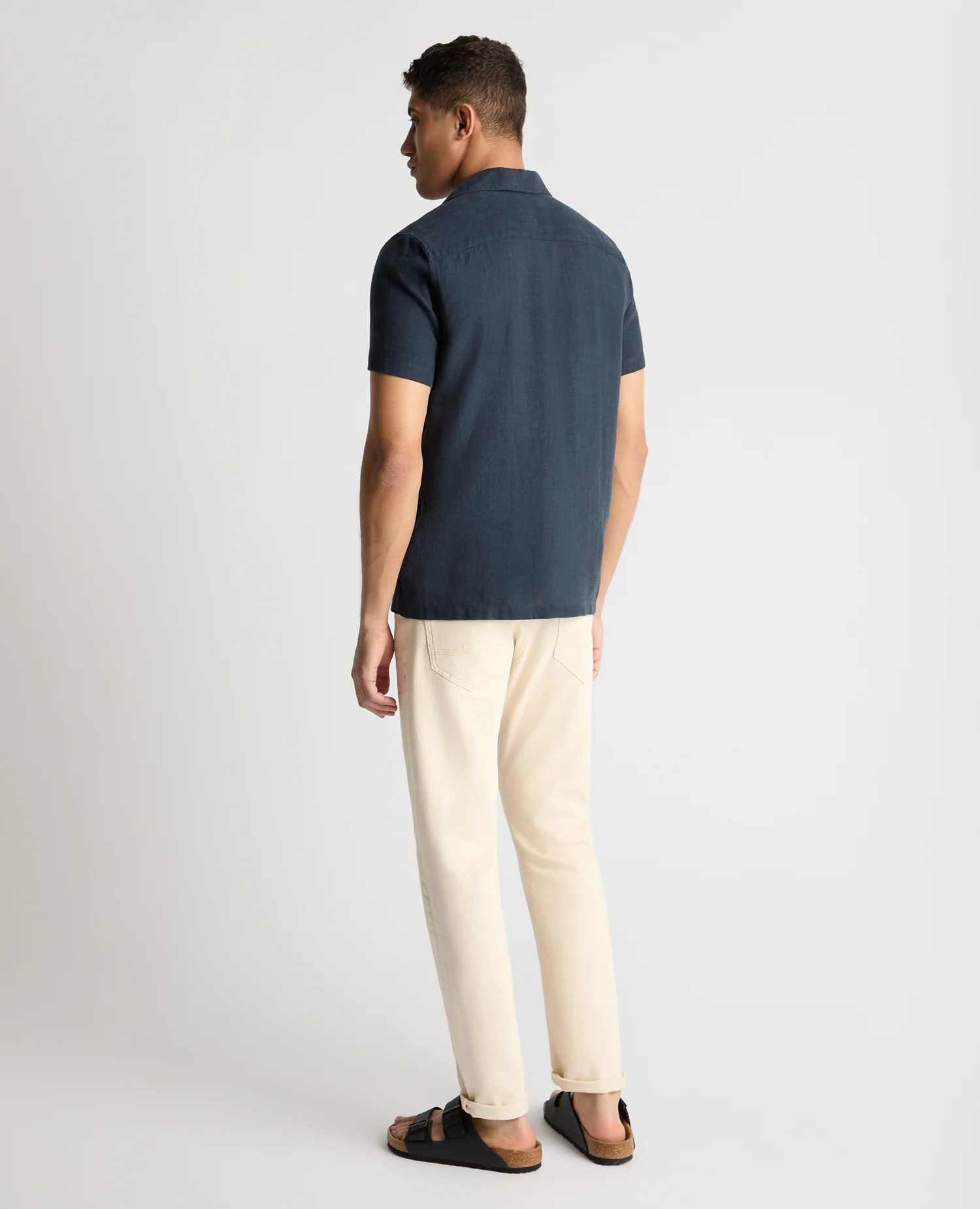 Tapered Fit Short Sleeve Linen Shirt - Image 3