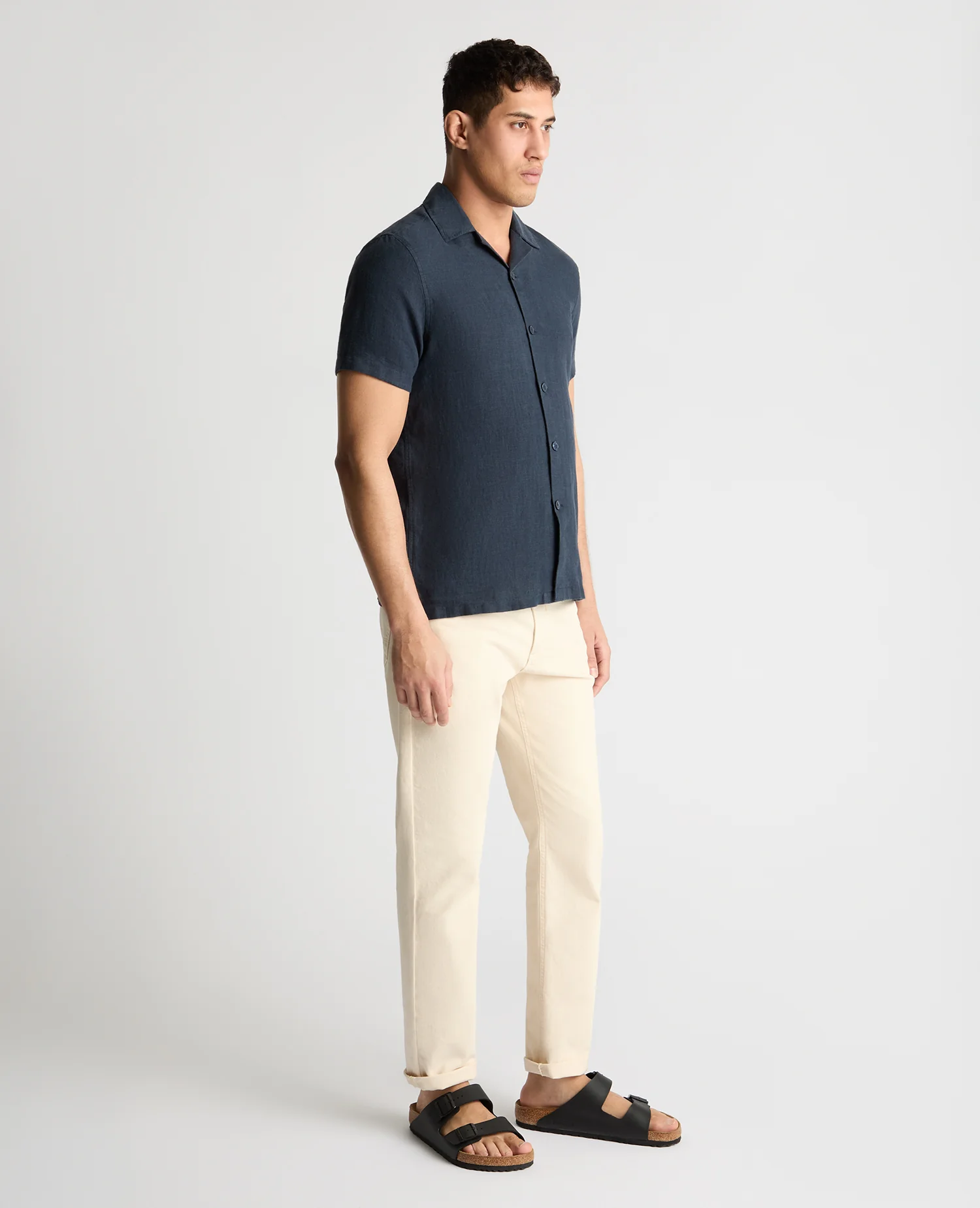 Tapered Fit Short Sleeve Linen Shirt - Image 4
