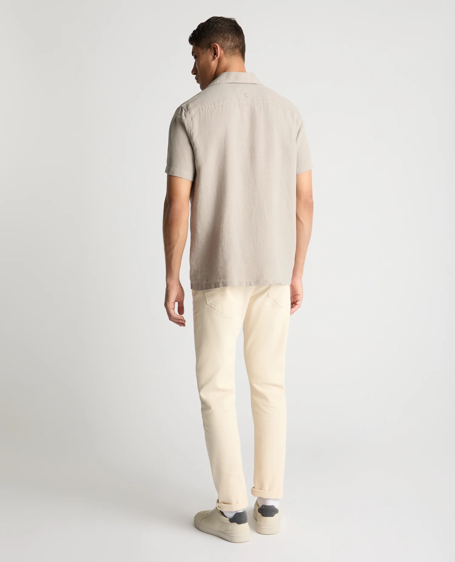 Tapered Fit Short Sleeve Linen Shirt - Image 3