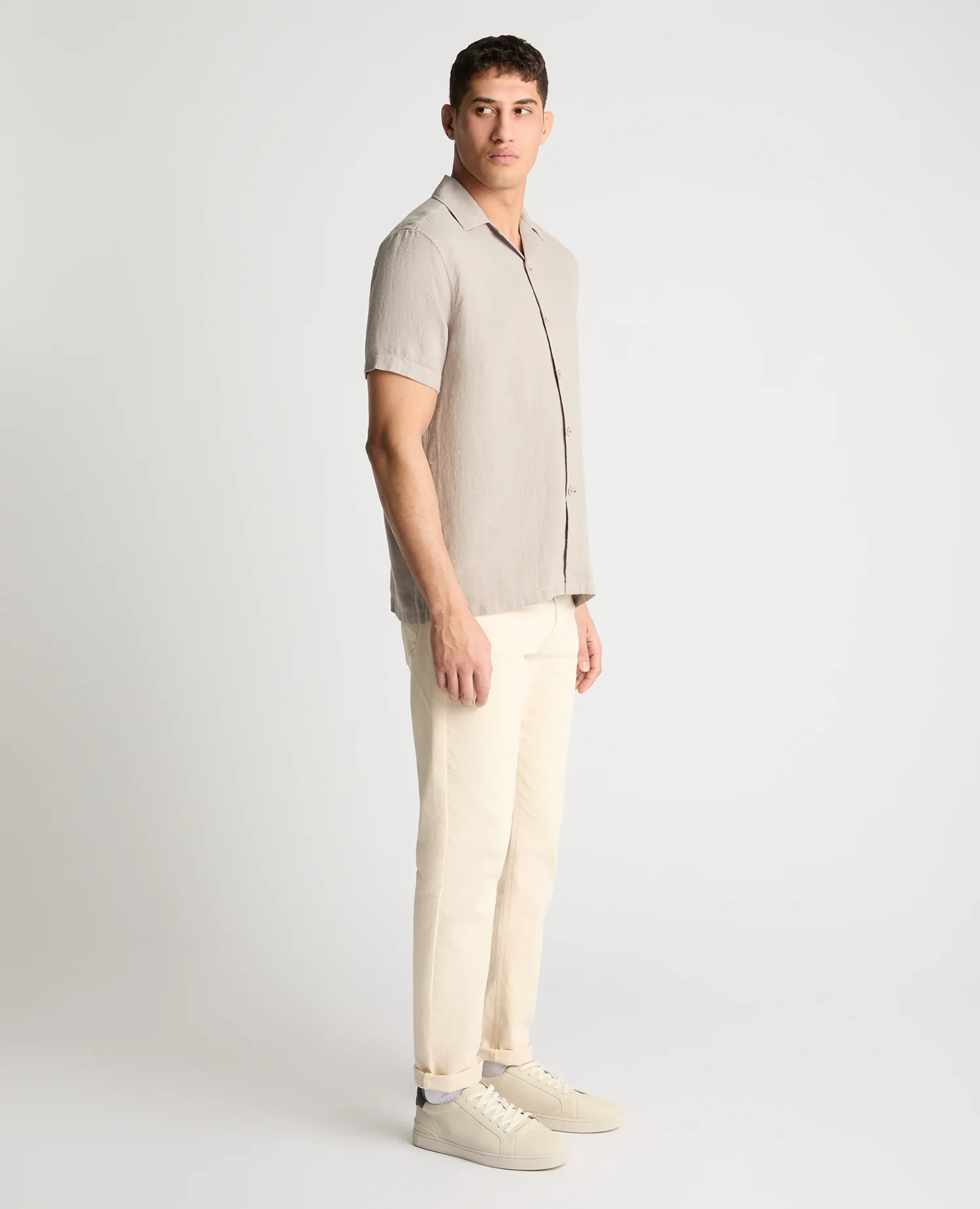 Tapered Fit Short Sleeve Linen Shirt - Image 4